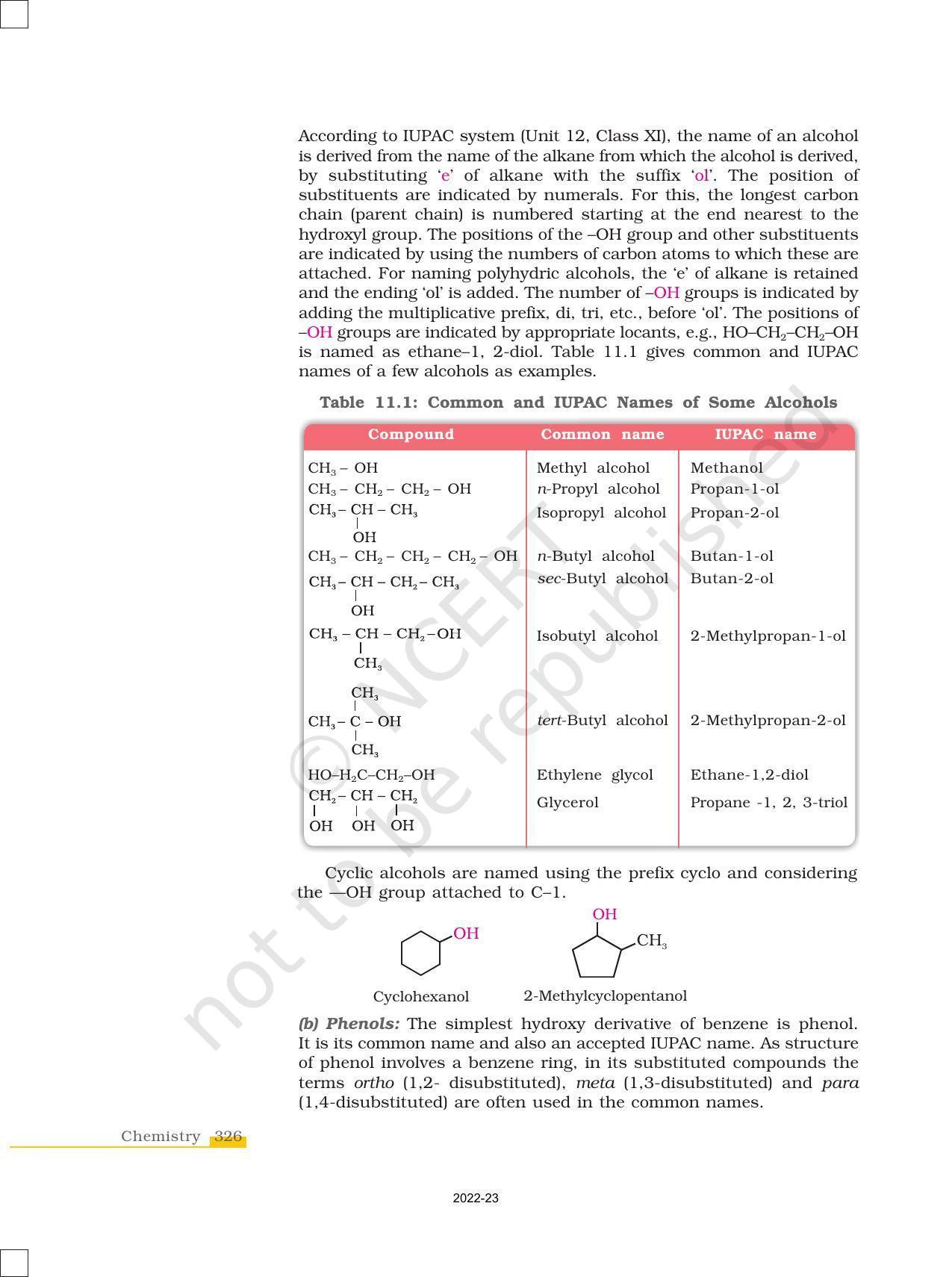 NCERT Book for Class 12 Chemistry Chapter 11 Alcohols Phenols and Ether - Page 4