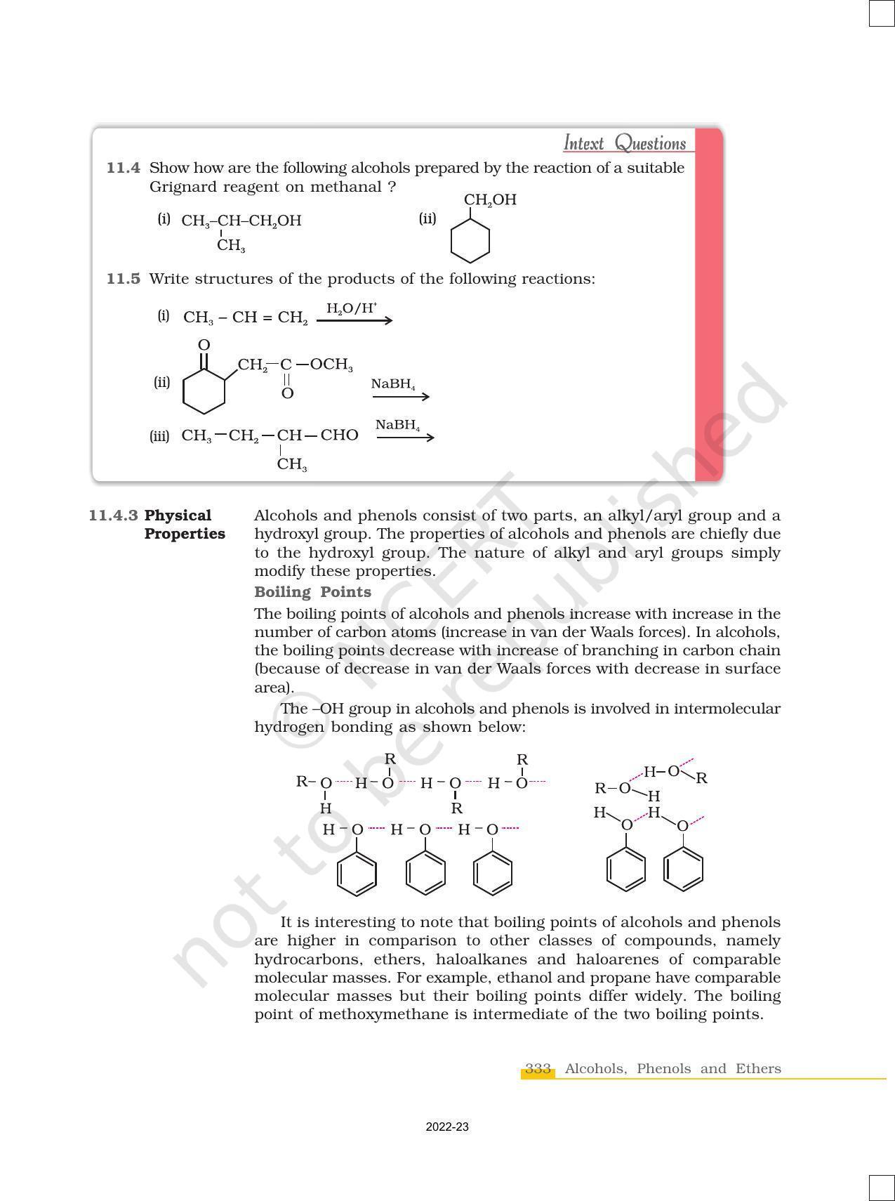 NCERT Book for Class 12 Chemistry Chapter 11 Alcohols Phenols and Ether - Page 11