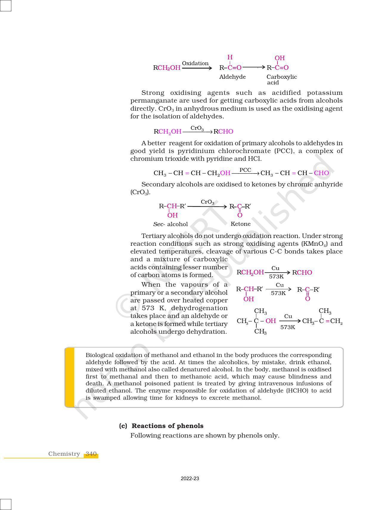 NCERT Book for Class 12 Chemistry Chapter 11 Alcohols Phenols and Ether - Page 18
