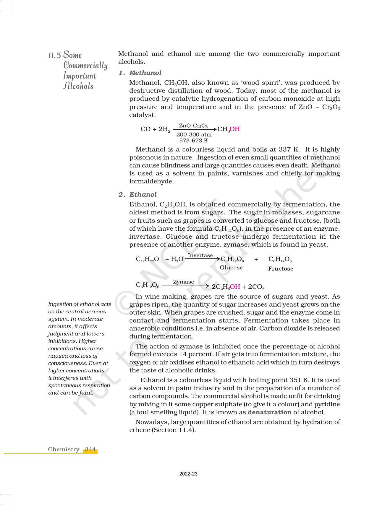 NCERT Book for Class 12 Chemistry Chapter 11 Alcohols Phenols and Ether - Page 22