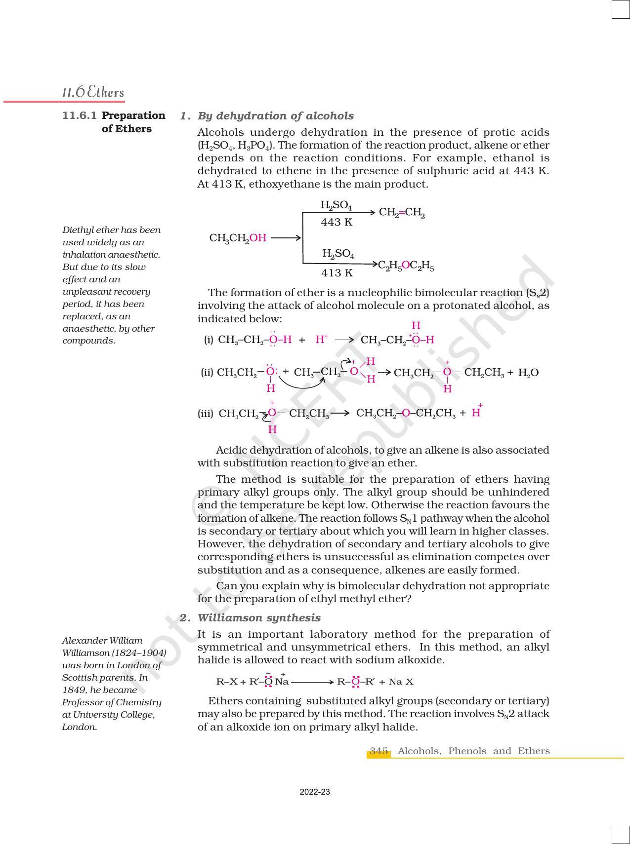 NCERT Book for Class 12 Chemistry Chapter 11 Alcohols Phenols and Ether - Page 23