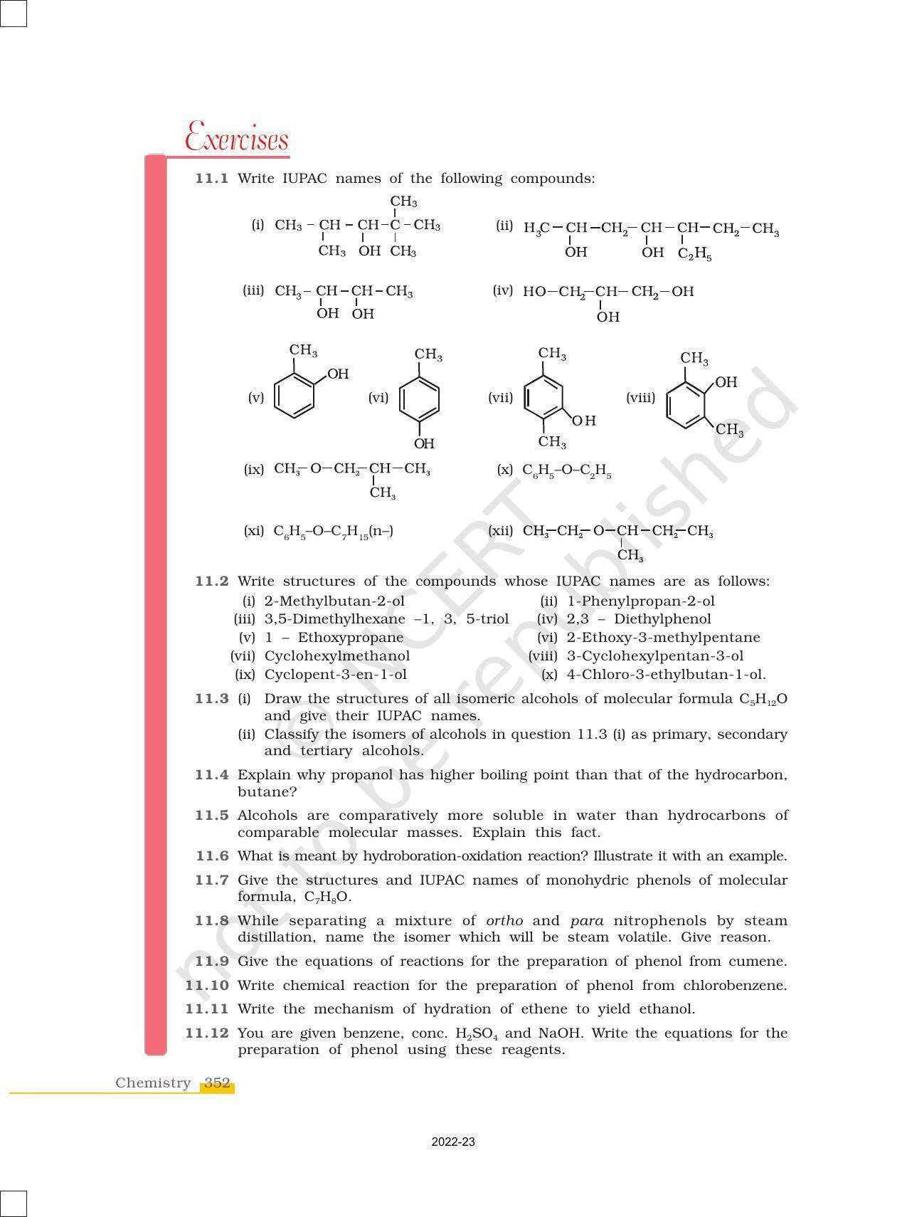NCERT Book for Class 12 Chemistry Chapter 11 Alcohols Phenols and Ether - Page 30