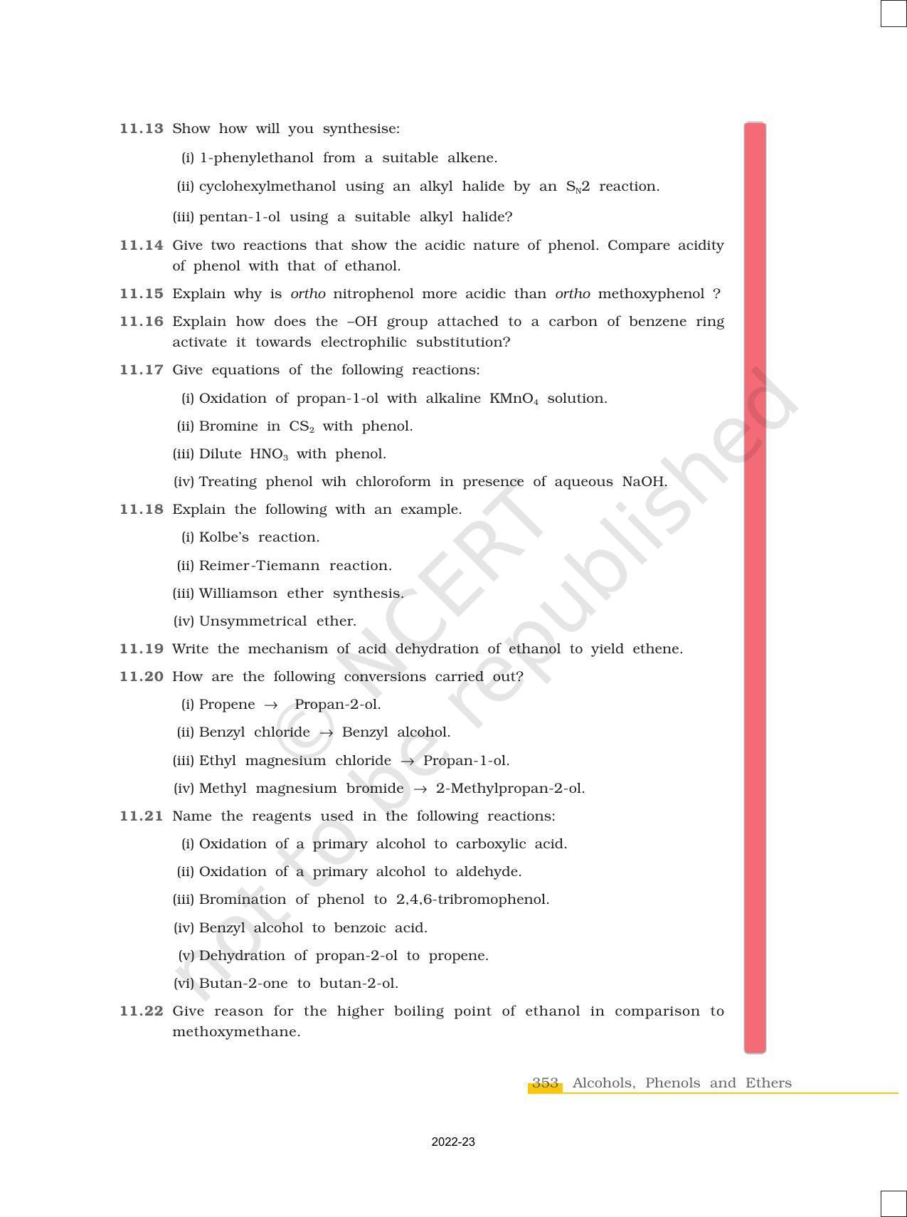 NCERT Book for Class 12 Chemistry Chapter 11 Alcohols Phenols and Ether - Page 31