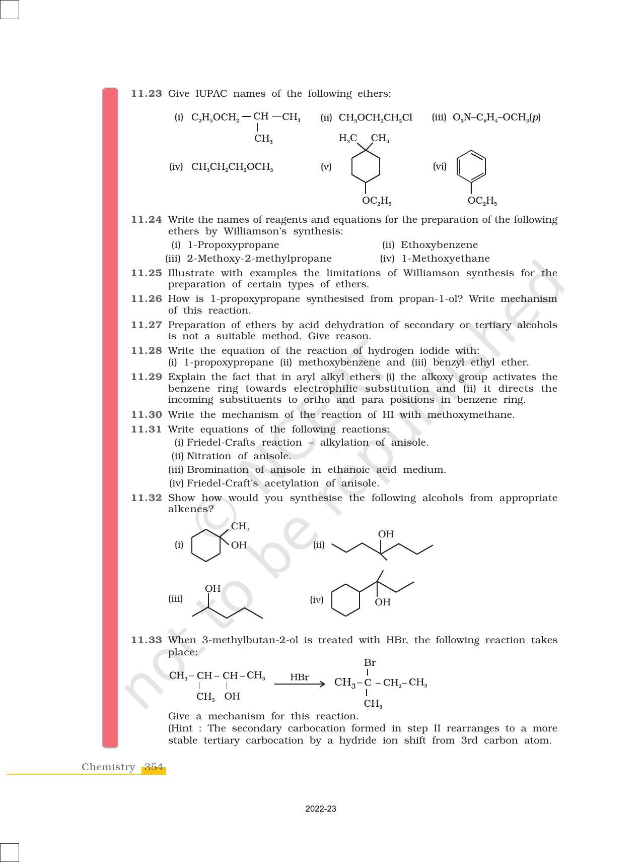 NCERT Book for Class 12 Chemistry Chapter 11 Alcohols Phenols and Ether - Page 32
