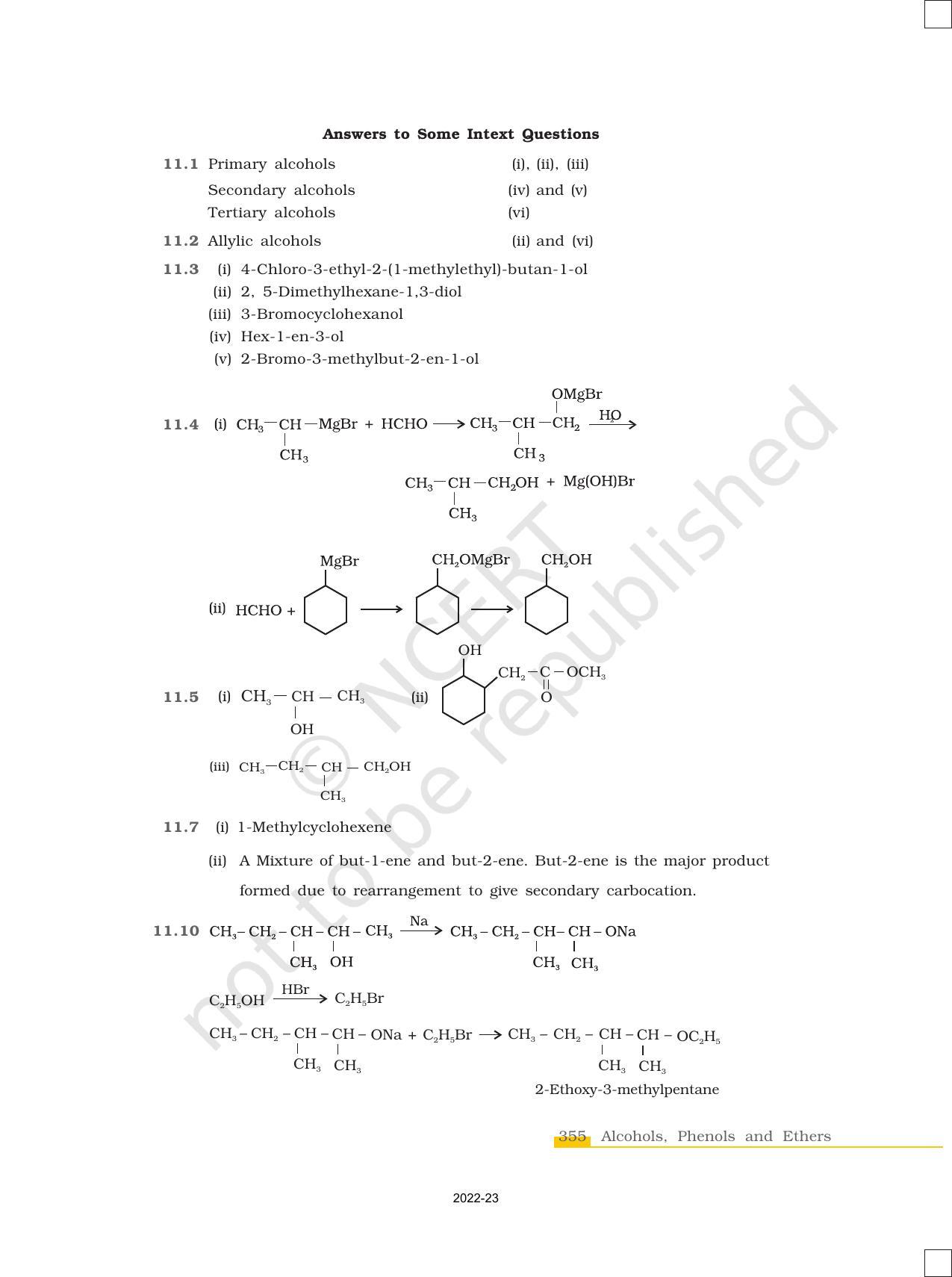 NCERT Book for Class 12 Chemistry Chapter 11 Alcohols Phenols and Ether - Page 33