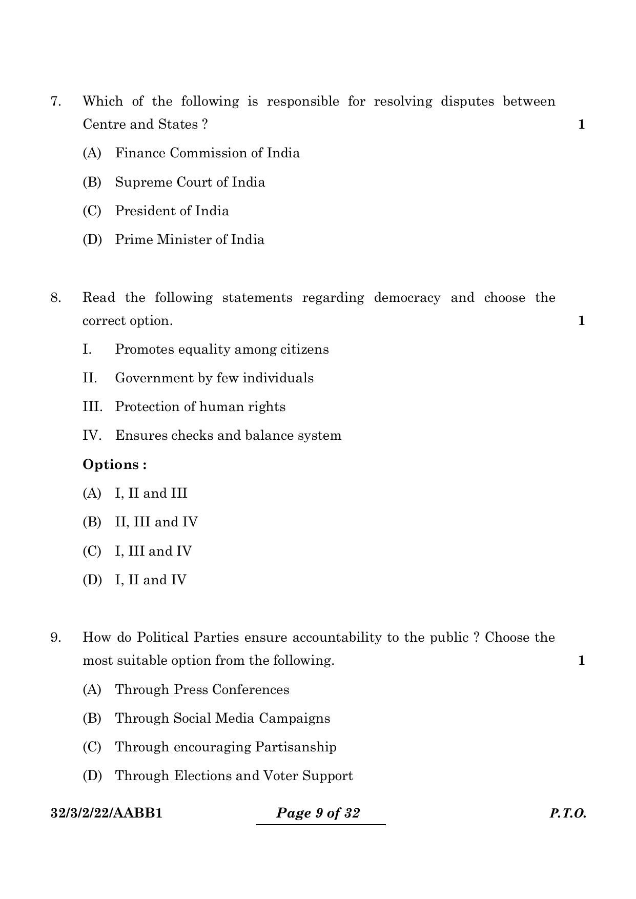 CBSE Class 10 32-3-2 Social Science 2024 Question Paper - Page 9