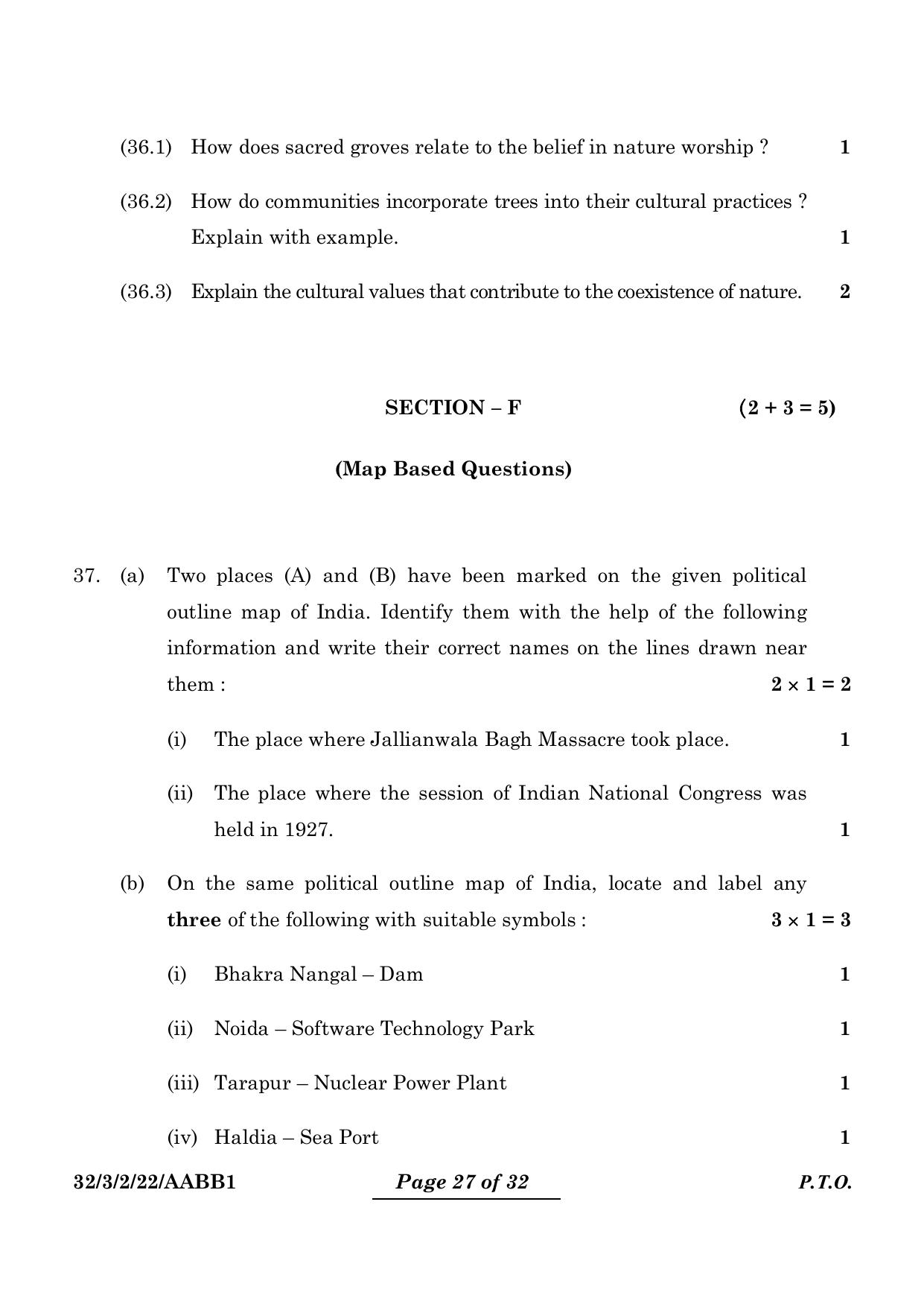 CBSE Class 10 32-3-2 Social Science 2024 Question Paper - Page 27