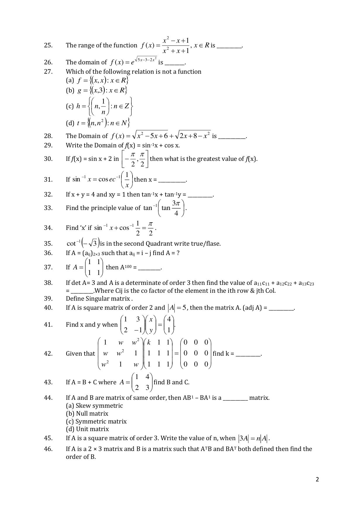 CHSE Odisha Class 12 Mathematics (1ST PHASE) Question Bank - Page 2