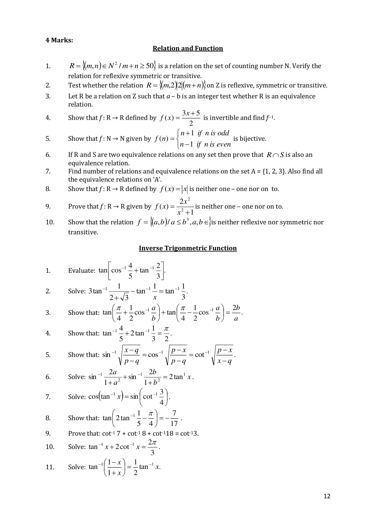 CHSE Odisha Class 12 Mathematics (1ST PHASE) Question Bank - Page 12