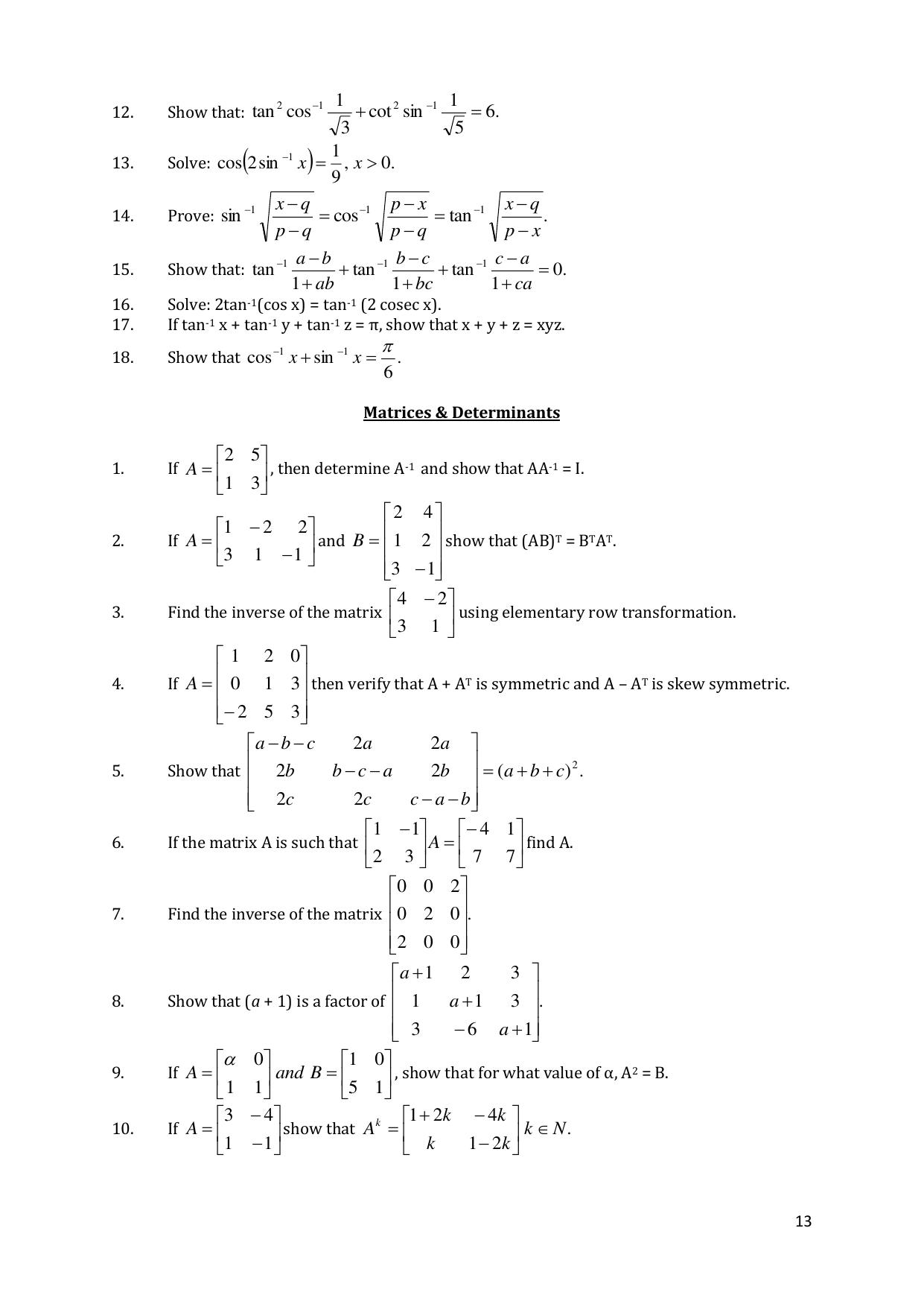 CHSE Odisha Class 12 Mathematics (1ST PHASE) Question Bank - Page 13