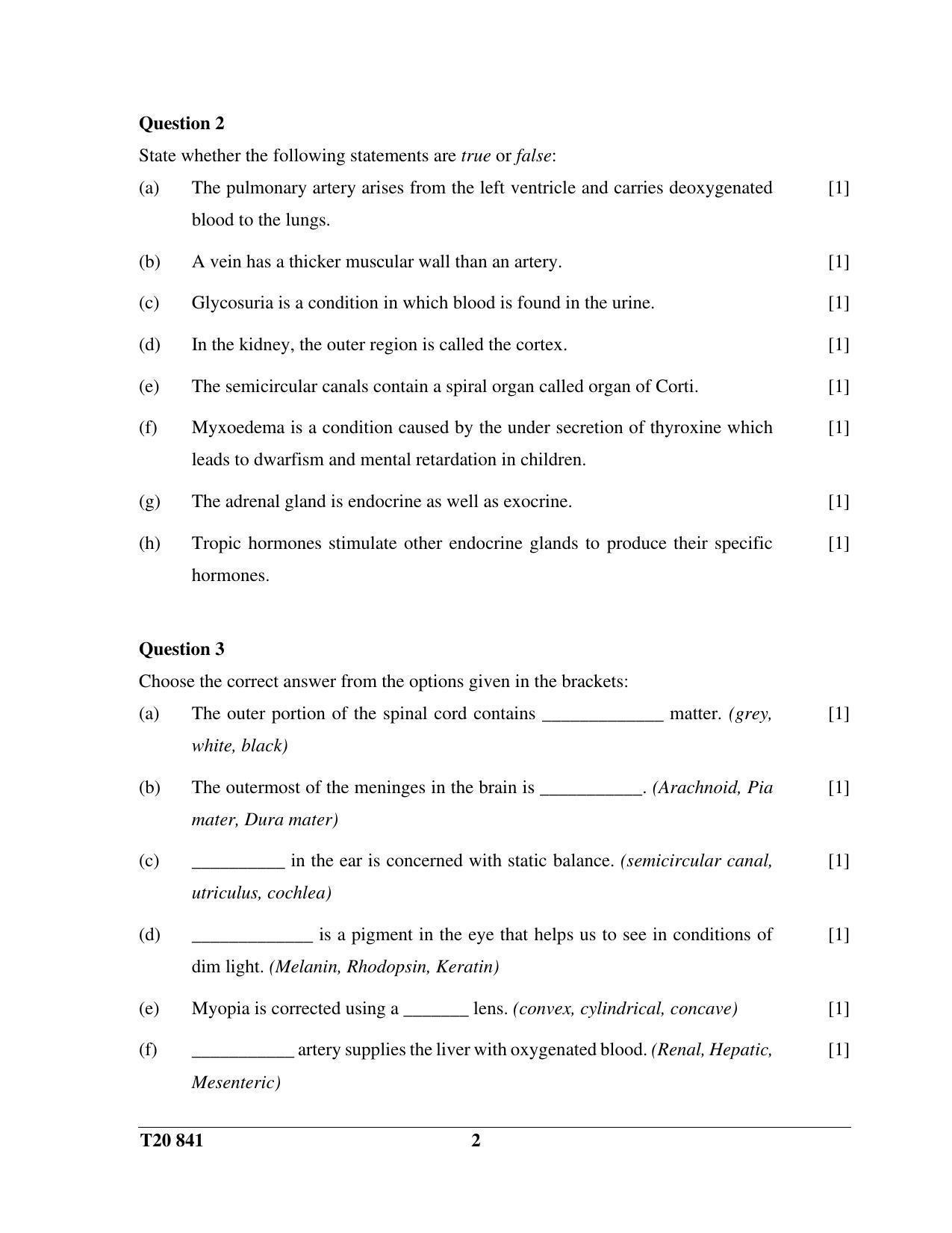 ICSE Class 10 Yoga 2020 Question Paper - Page 2