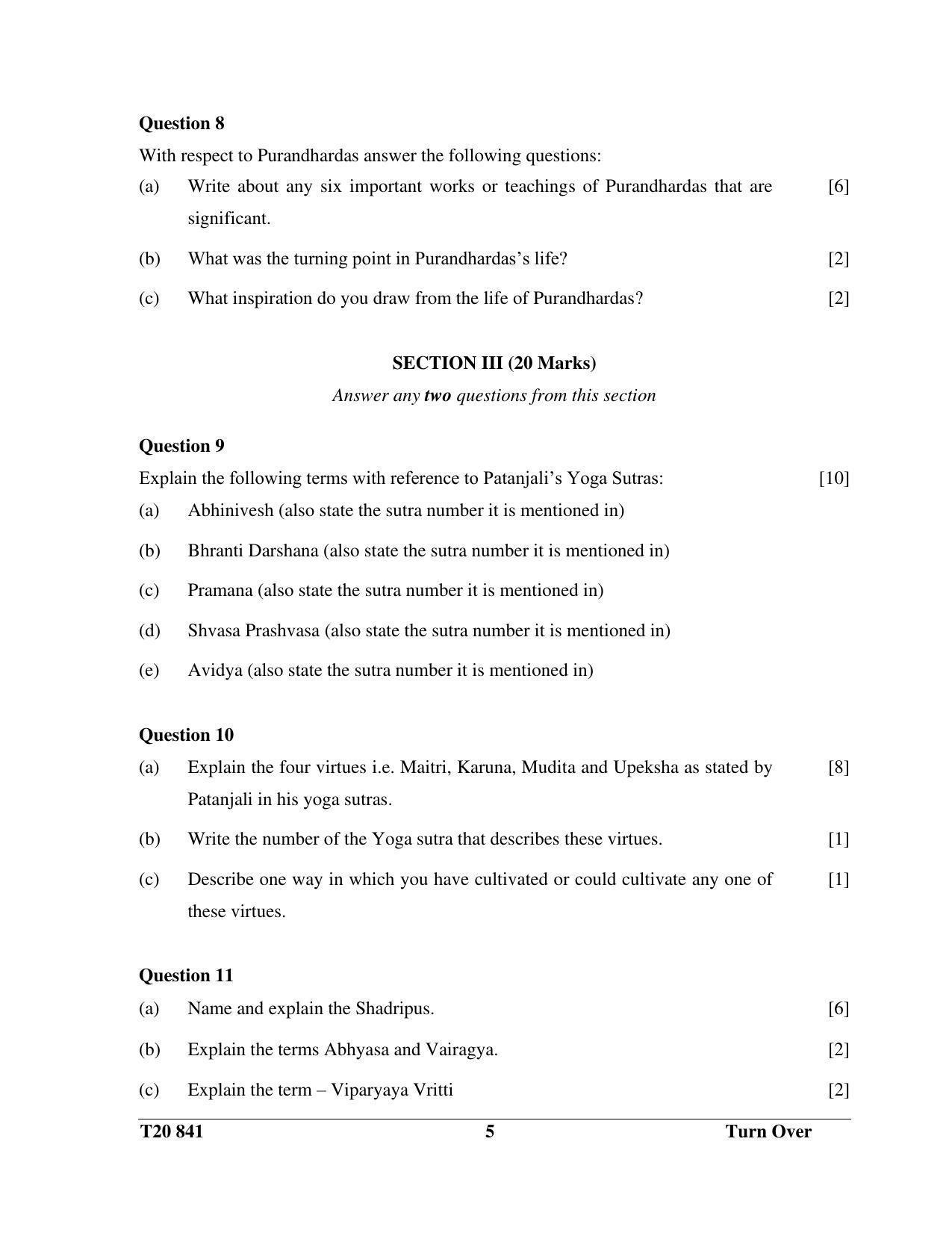 ICSE Class 10 Yoga 2020 Question Paper - Page 5