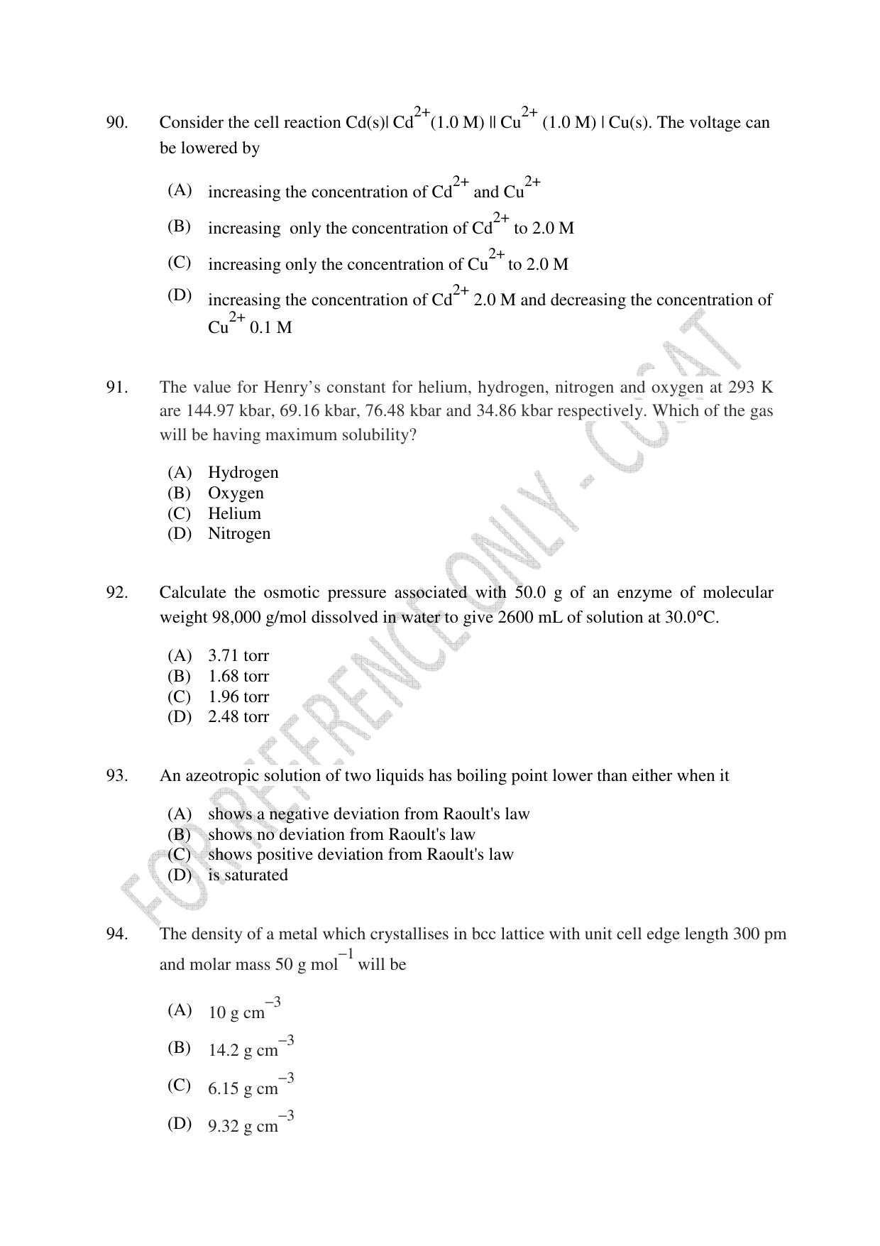 CUSAT CAT 2023 Test For Physics Chemistry Mathematics Shift IV Question Paper - Page 21
