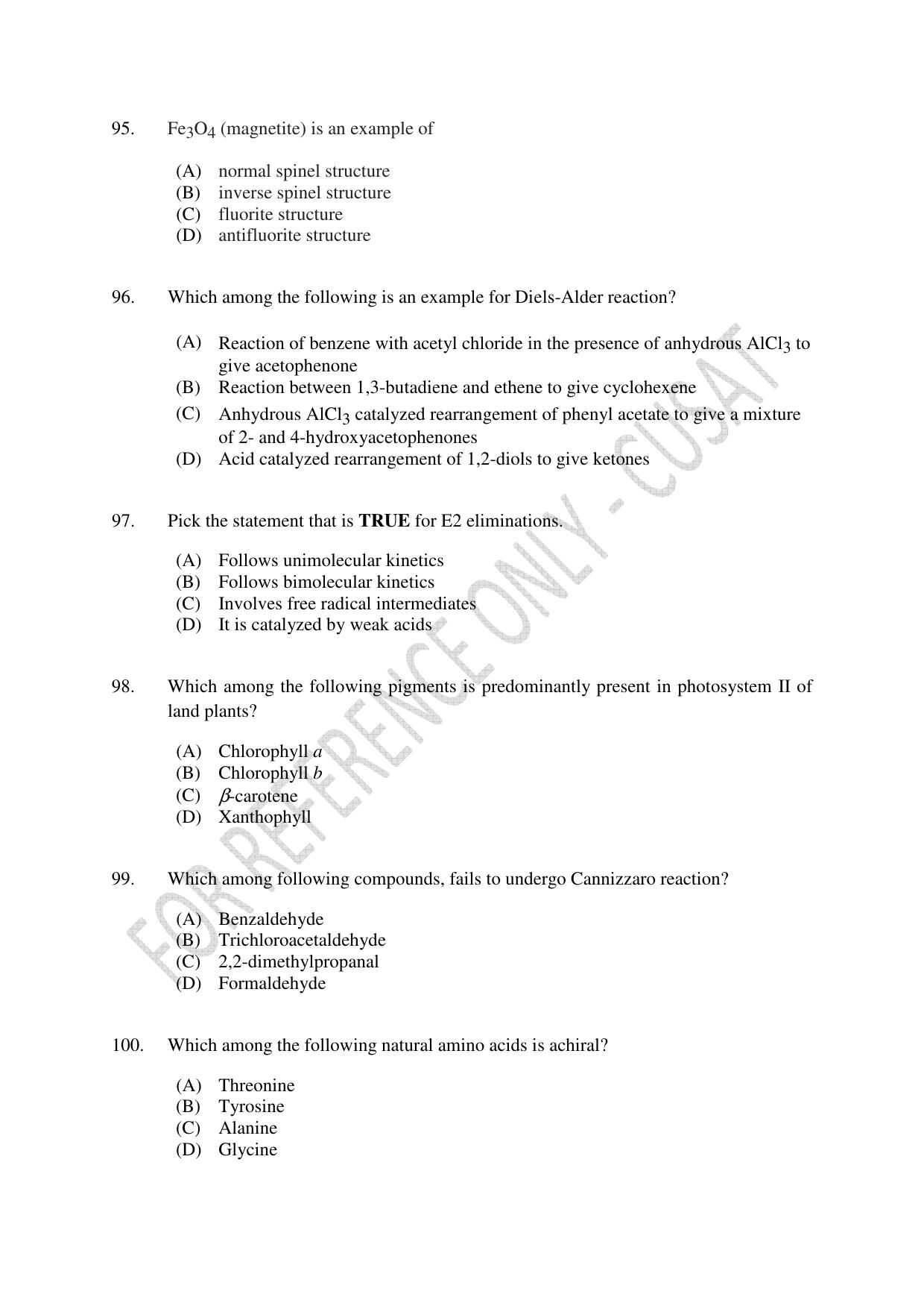 CUSAT CAT 2023 Test For Physics Chemistry Mathematics Shift IV Question Paper - Page 22