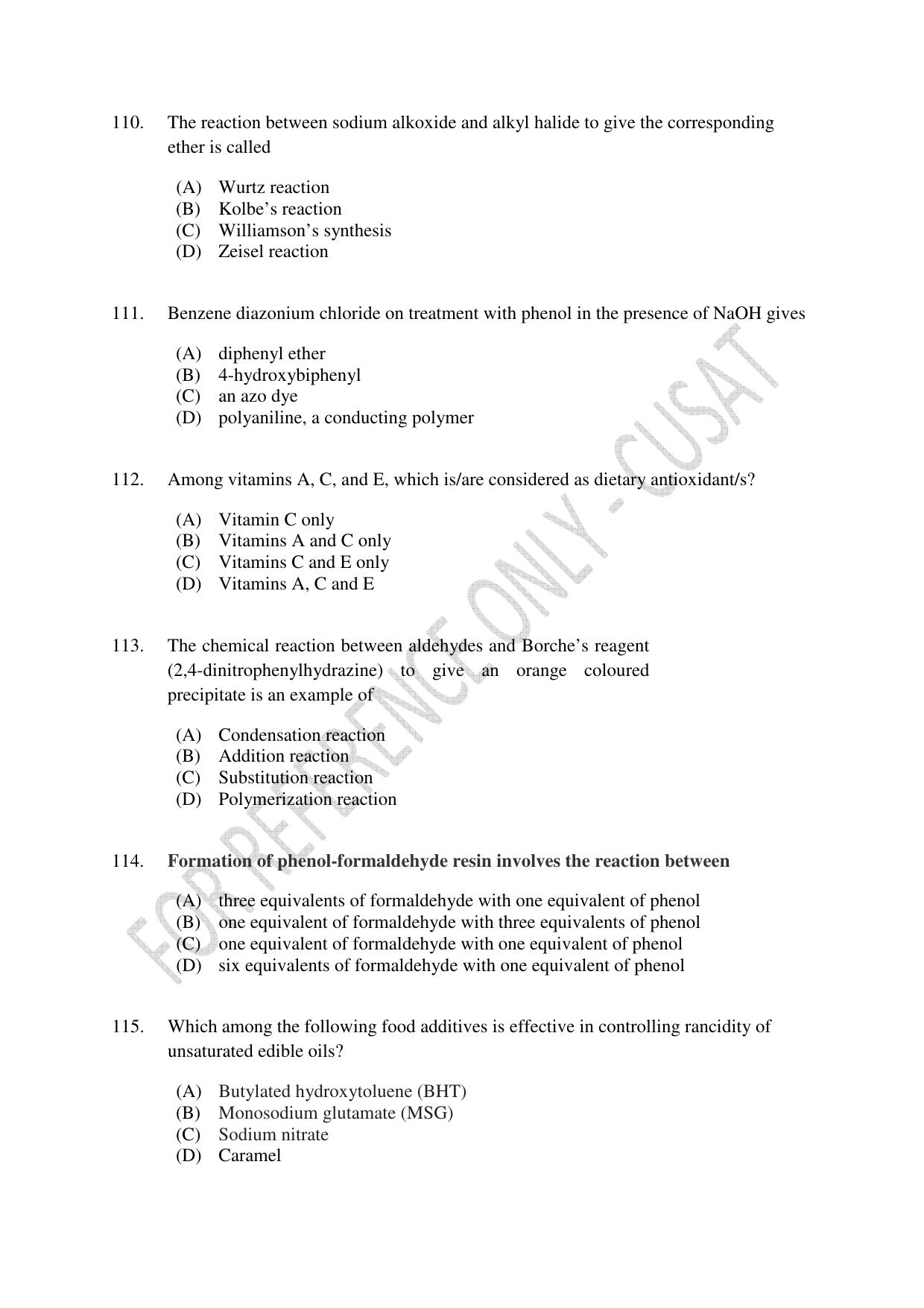 CUSAT CAT 2023 Test For Physics Chemistry Mathematics Shift IV Question Paper - Page 25