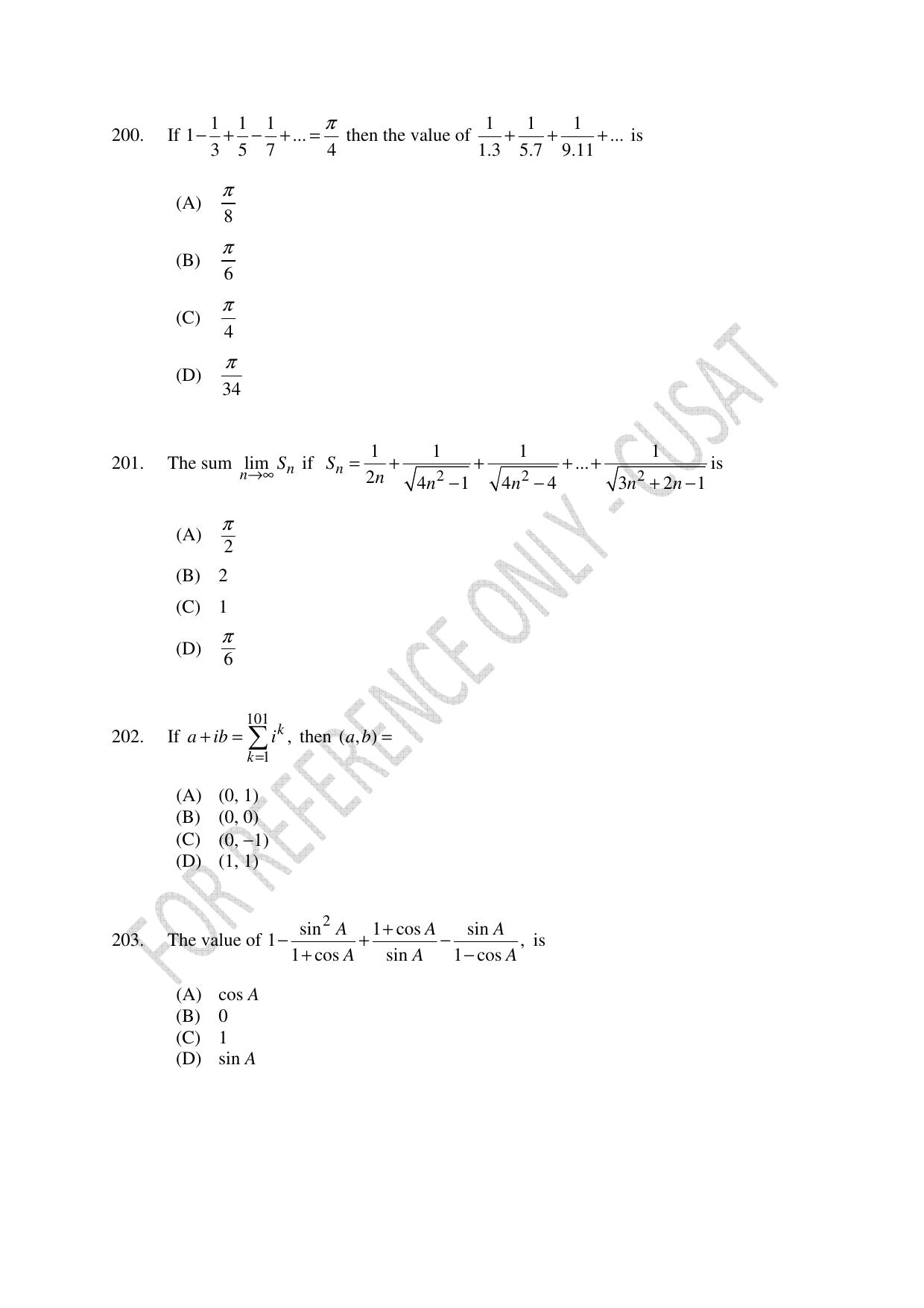 CUSAT CAT 2023 Test For Physics Chemistry Mathematics Shift IV Question Paper - Page 46