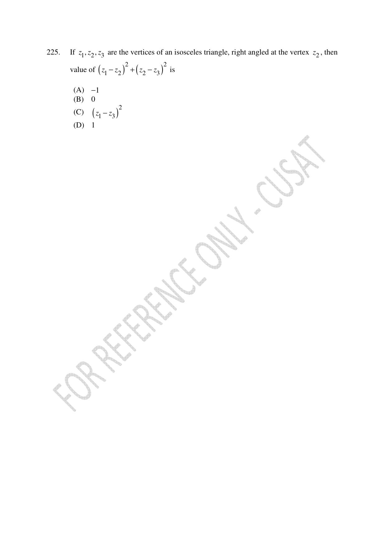 CUSAT CAT 2023 Test For Physics Chemistry Mathematics Shift IV Question Paper - Page 52