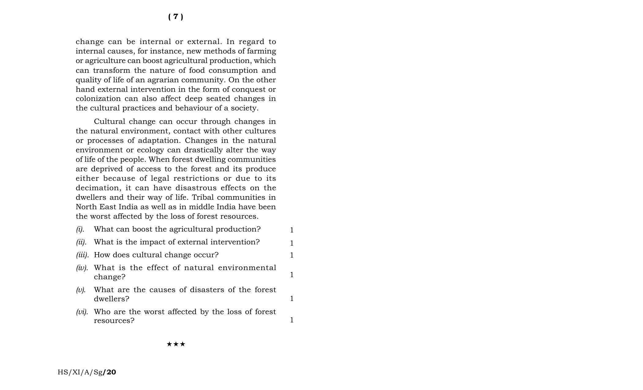 Meghalaya Board (MBOSE) Class 11 Sociology 2020 Question Paper - Page 4