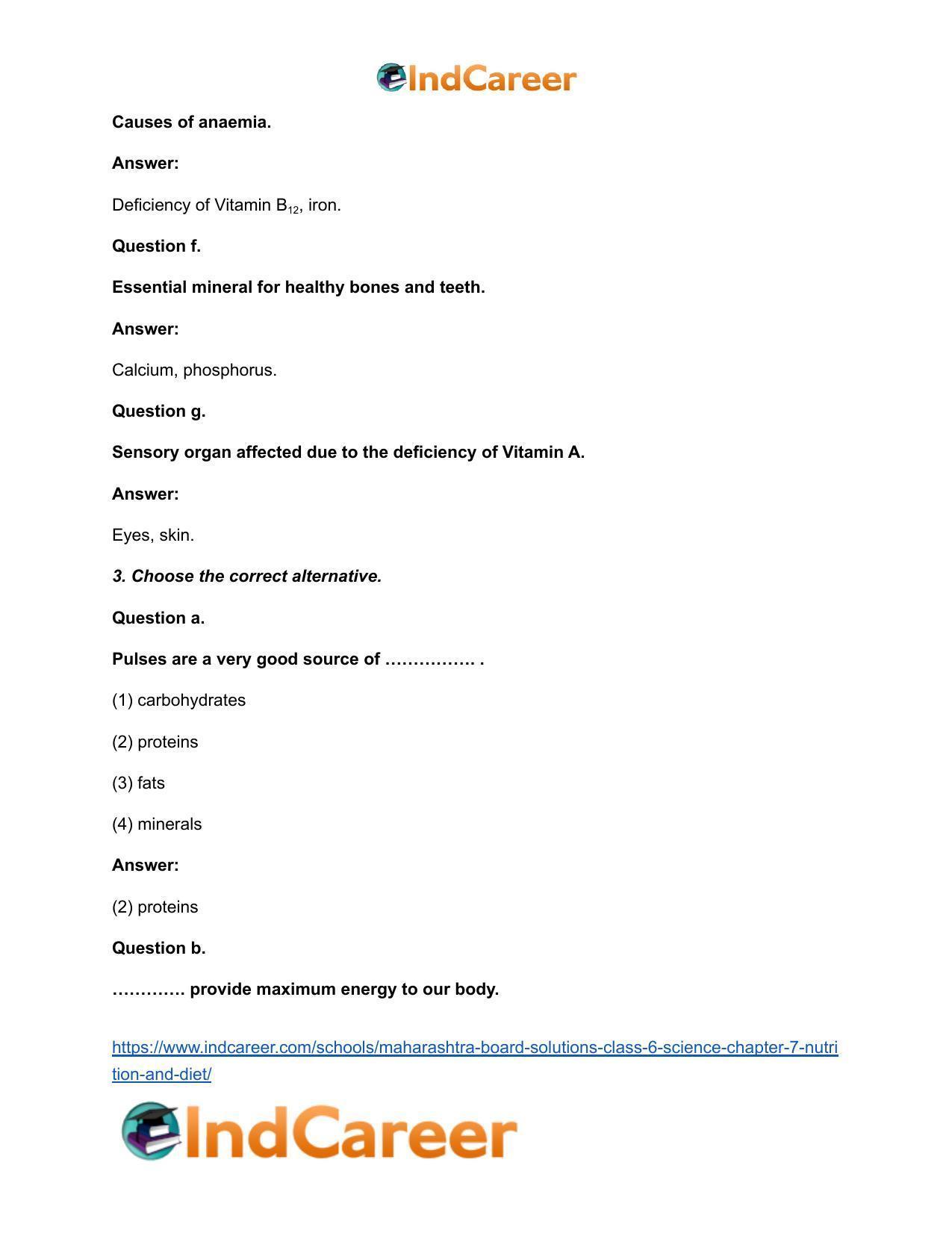Maharashtra Board Solutions Class 6-Science: Chapter 7- Nutrition and Diet - Page 5