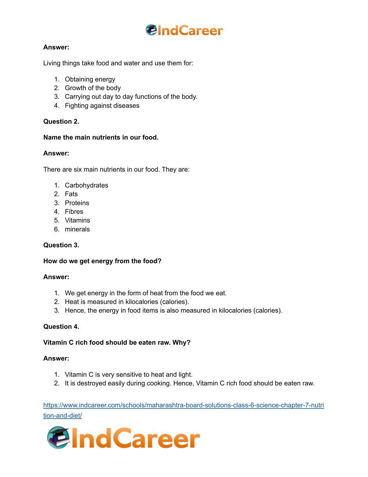 Maharashtra Board Solutions Class 6-Science: Chapter 7- Nutrition and Diet - Page 14