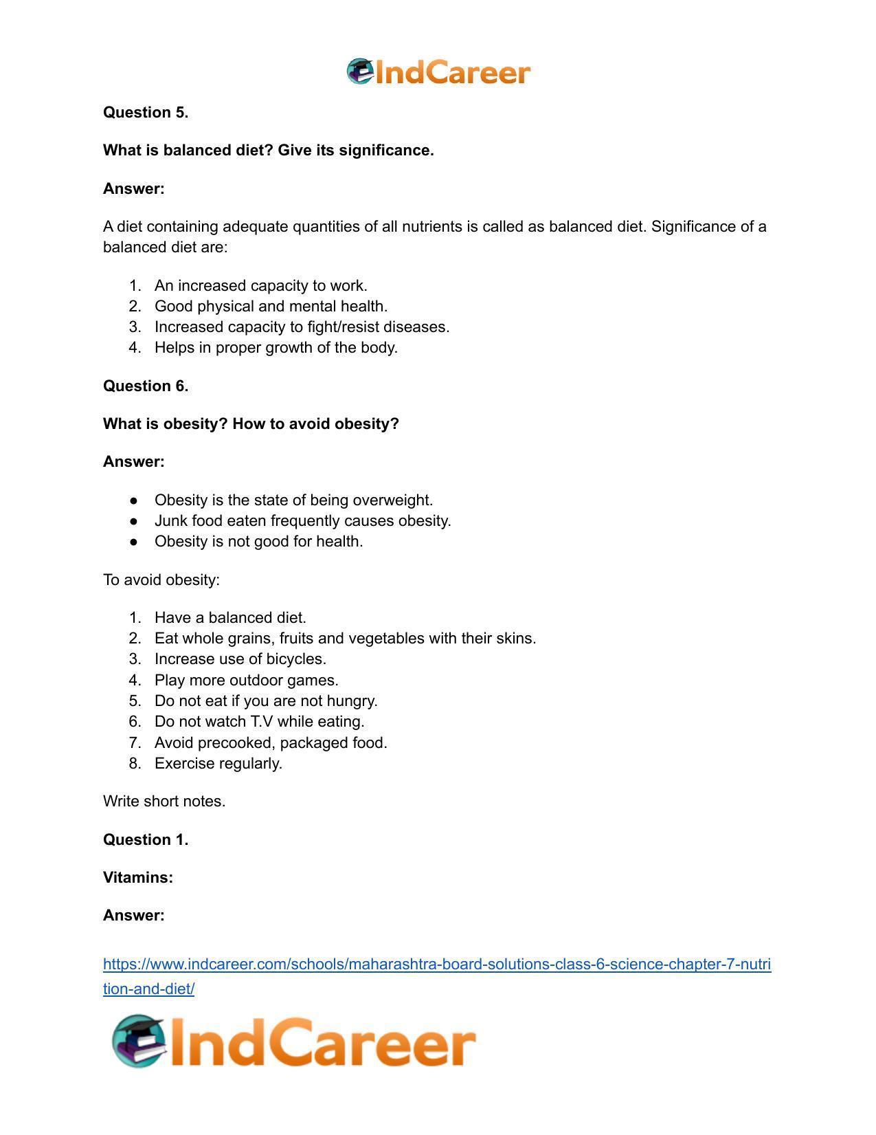 Maharashtra Board Solutions Class 6-Science: Chapter 7- Nutrition and Diet - Page 15