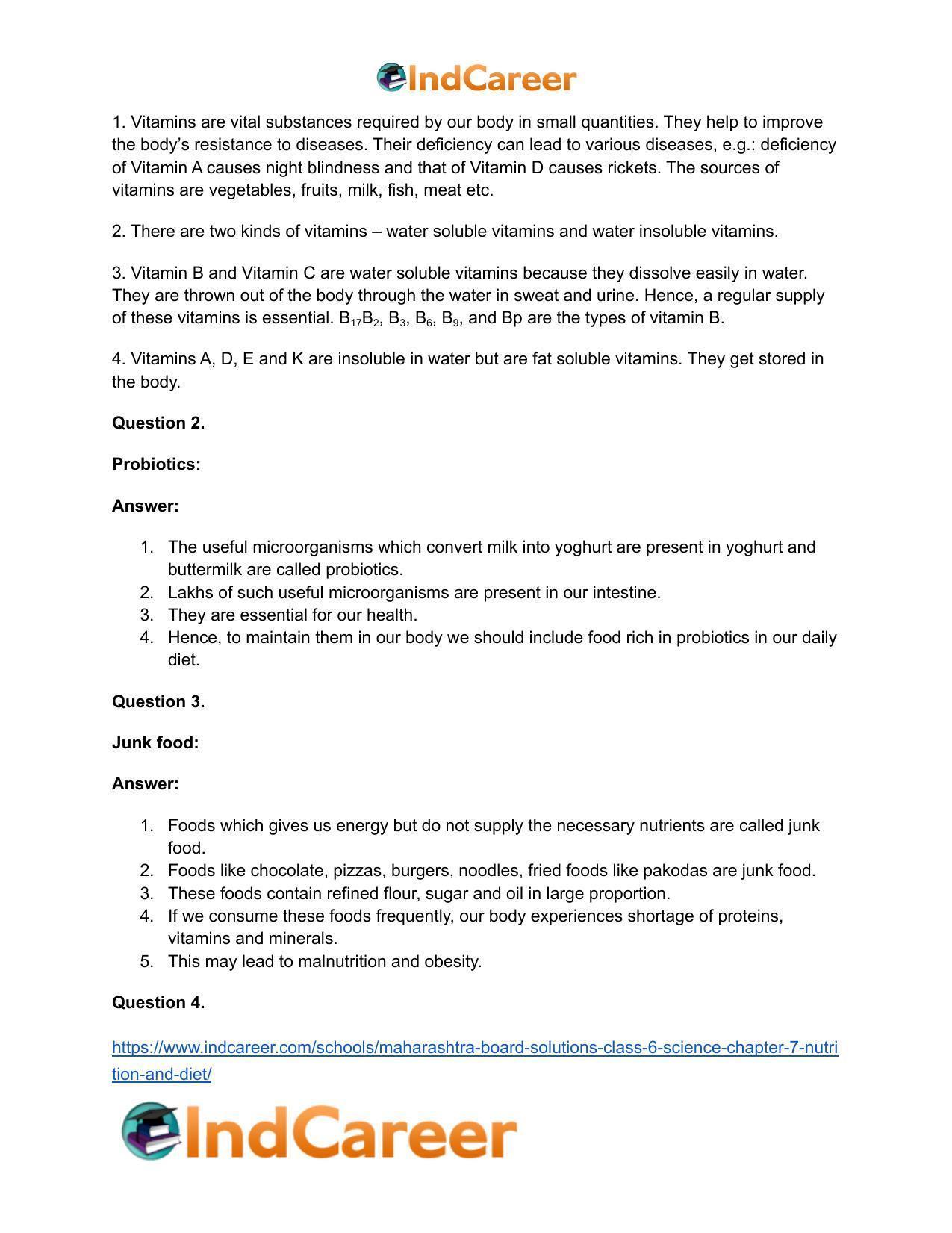 Maharashtra Board Solutions Class 6-Science: Chapter 7- Nutrition and Diet - Page 16