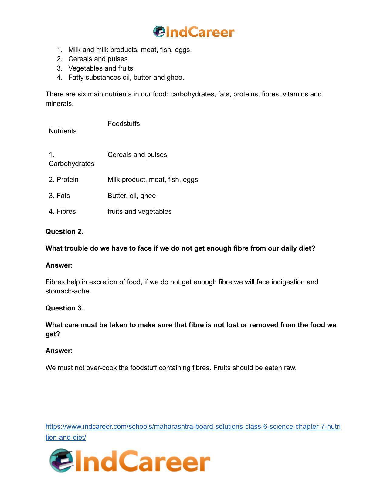 Maharashtra Board Solutions Class 6-Science: Chapter 7- Nutrition and Diet - Page 21