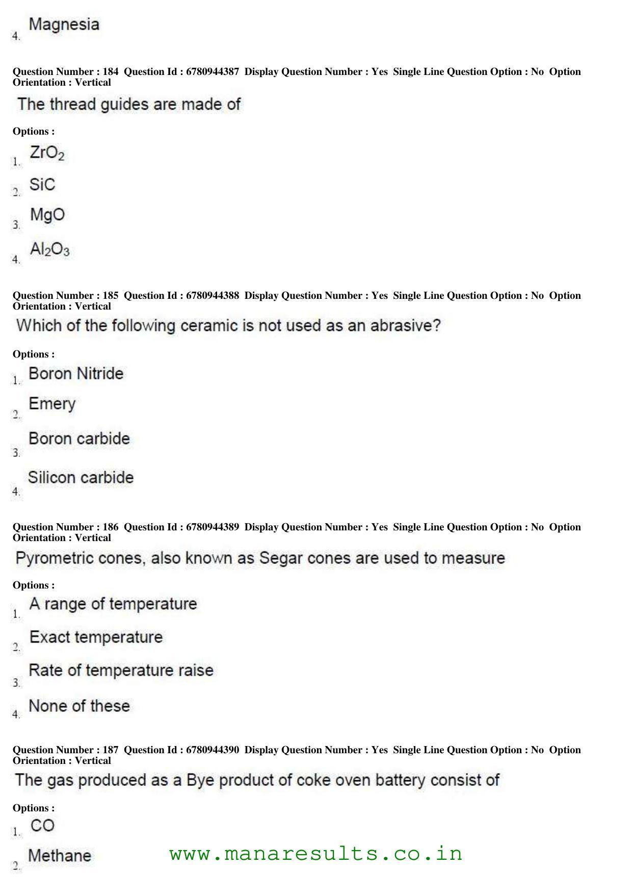 AP ECET 2017 Ceramic Technology Old Previous Question Papers - Page 55