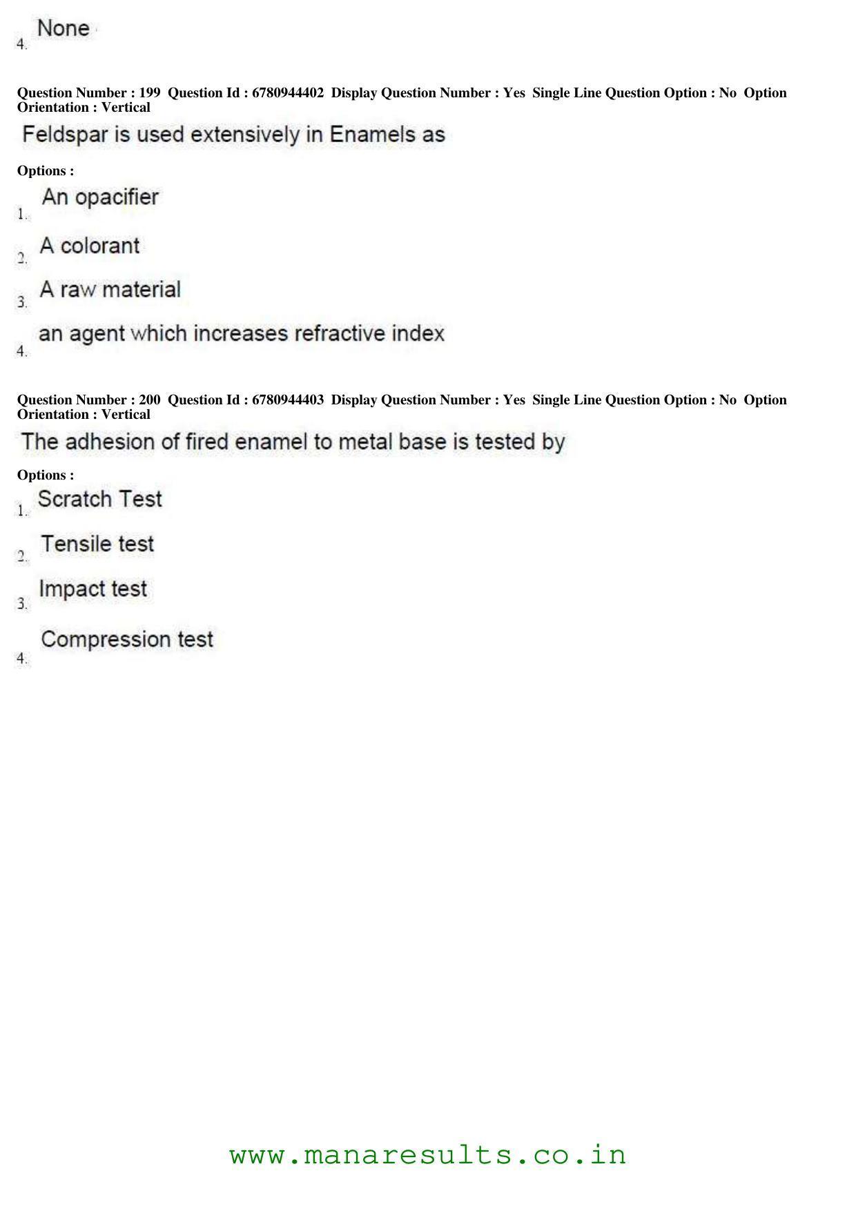 AP ECET 2017 Ceramic Technology Old Previous Question Papers - Page 59