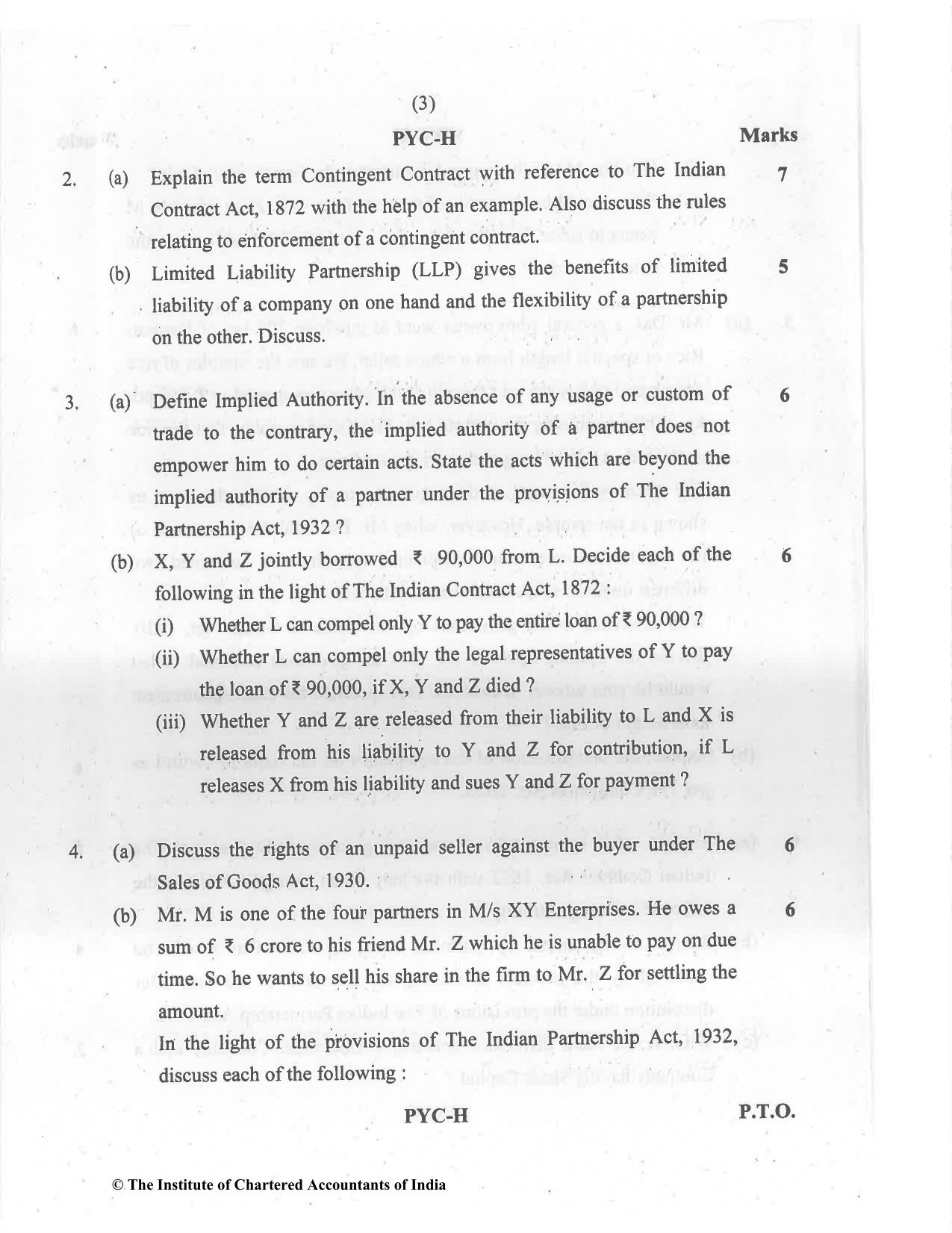 CA Foundation May 2021 Question Paper - Paper 2 (Business Laws and Business Correspondence and Reporting) - Page 3