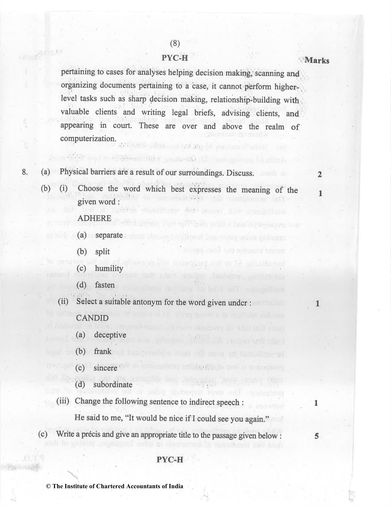 CA Foundation May 2021 Question Paper - Paper 2 (Business Laws and Business Correspondence and Reporting) - Page 8