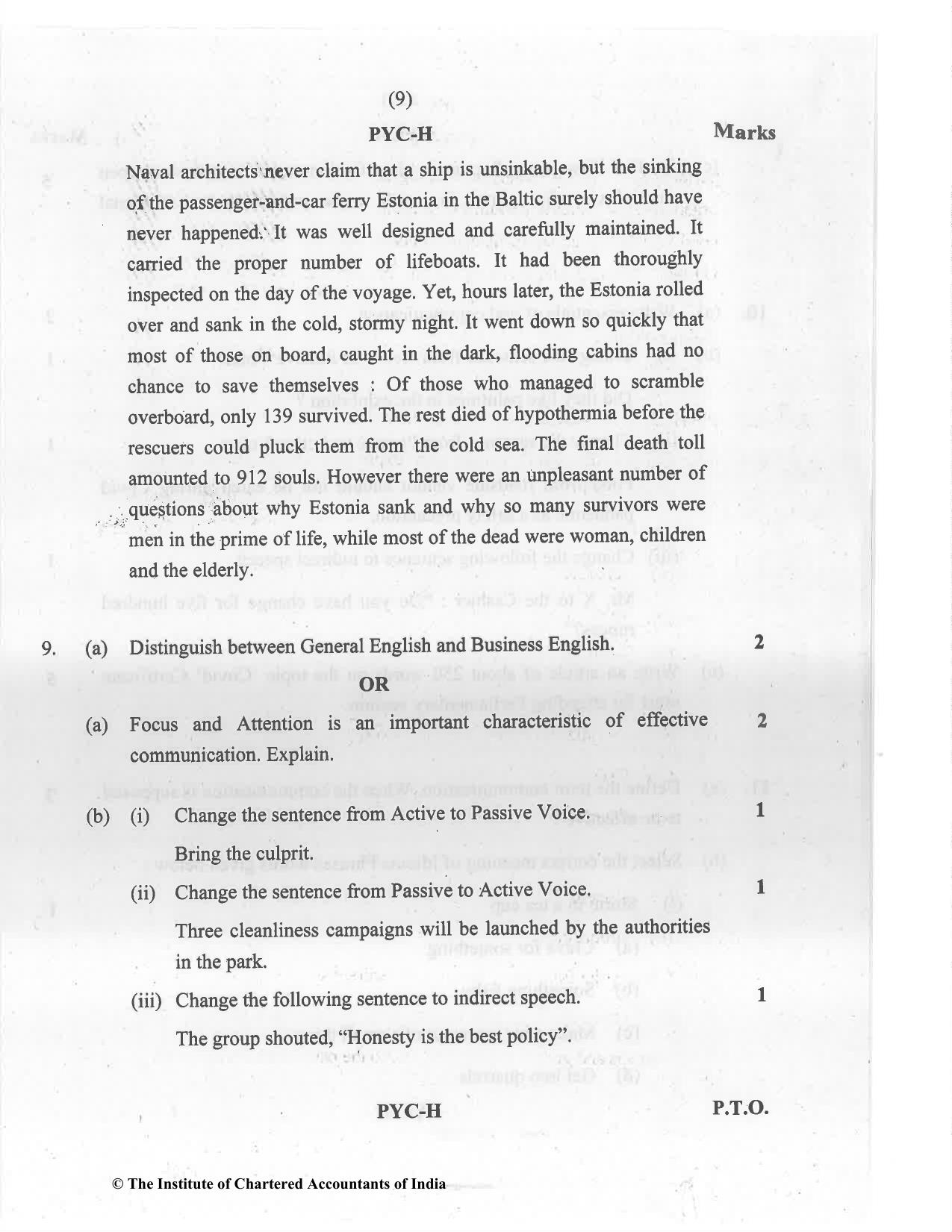CA Foundation May 2021 Question Paper - Paper 2 (Business Laws and Business Correspondence and Reporting) - Page 9