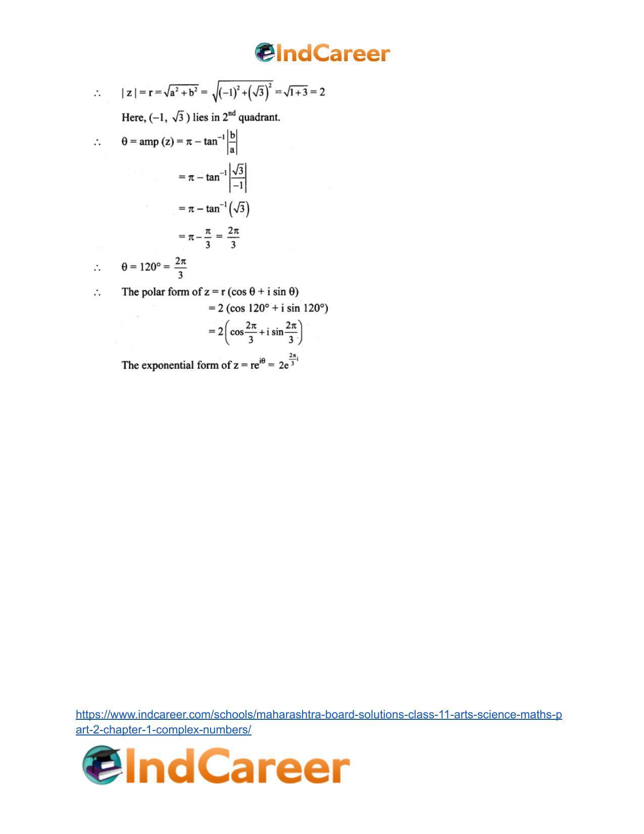 Maharashtra Board Solutions Class 11-Arts & Science Maths (Part 2): Chapter 1- Complex Numbers - Page 76
