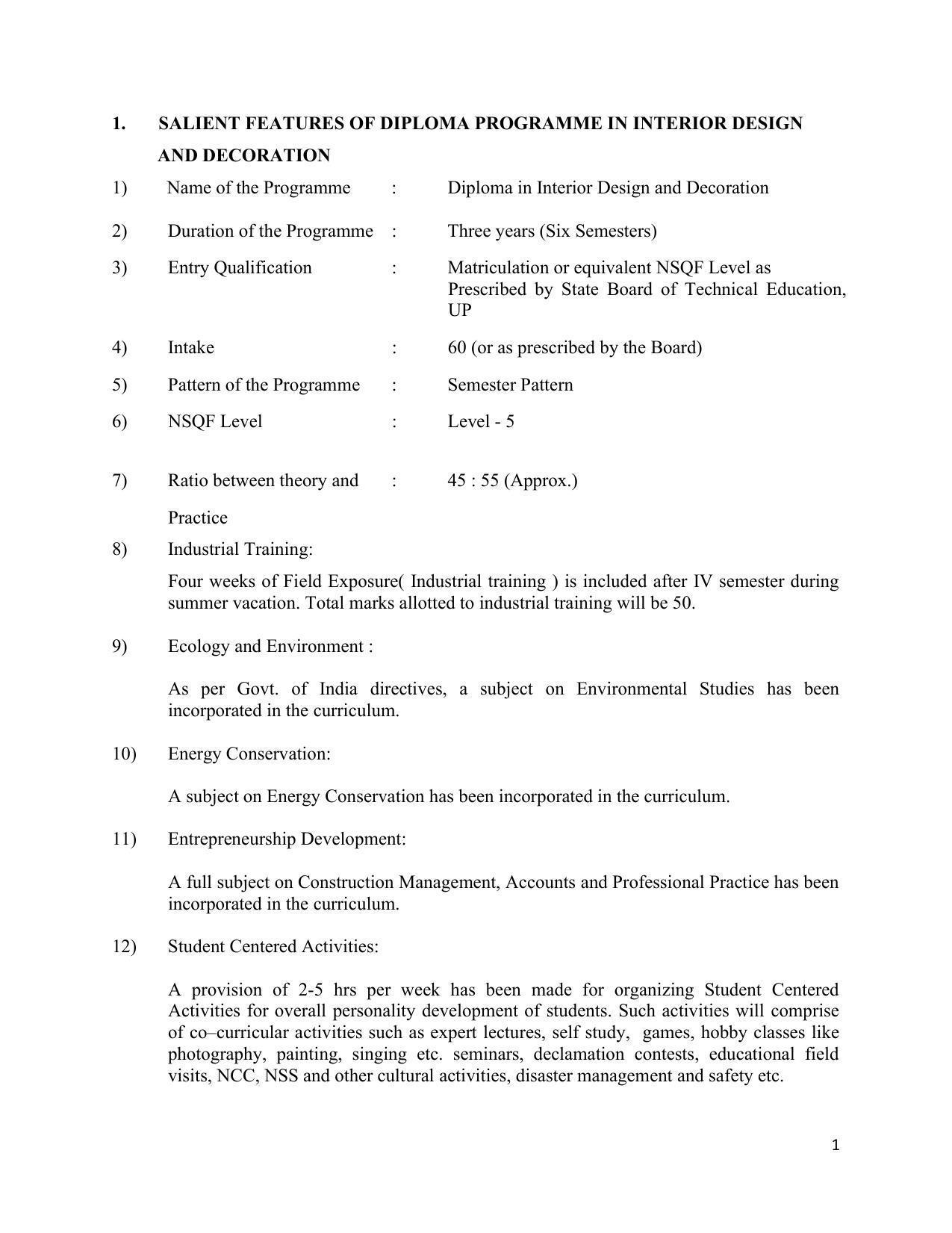 SYLLABUS FOR SEMESTER SYSTEM EFFECTIVE FROM (2021-2022) - INTERIOR DESIGN AND DECORATION - Page 5