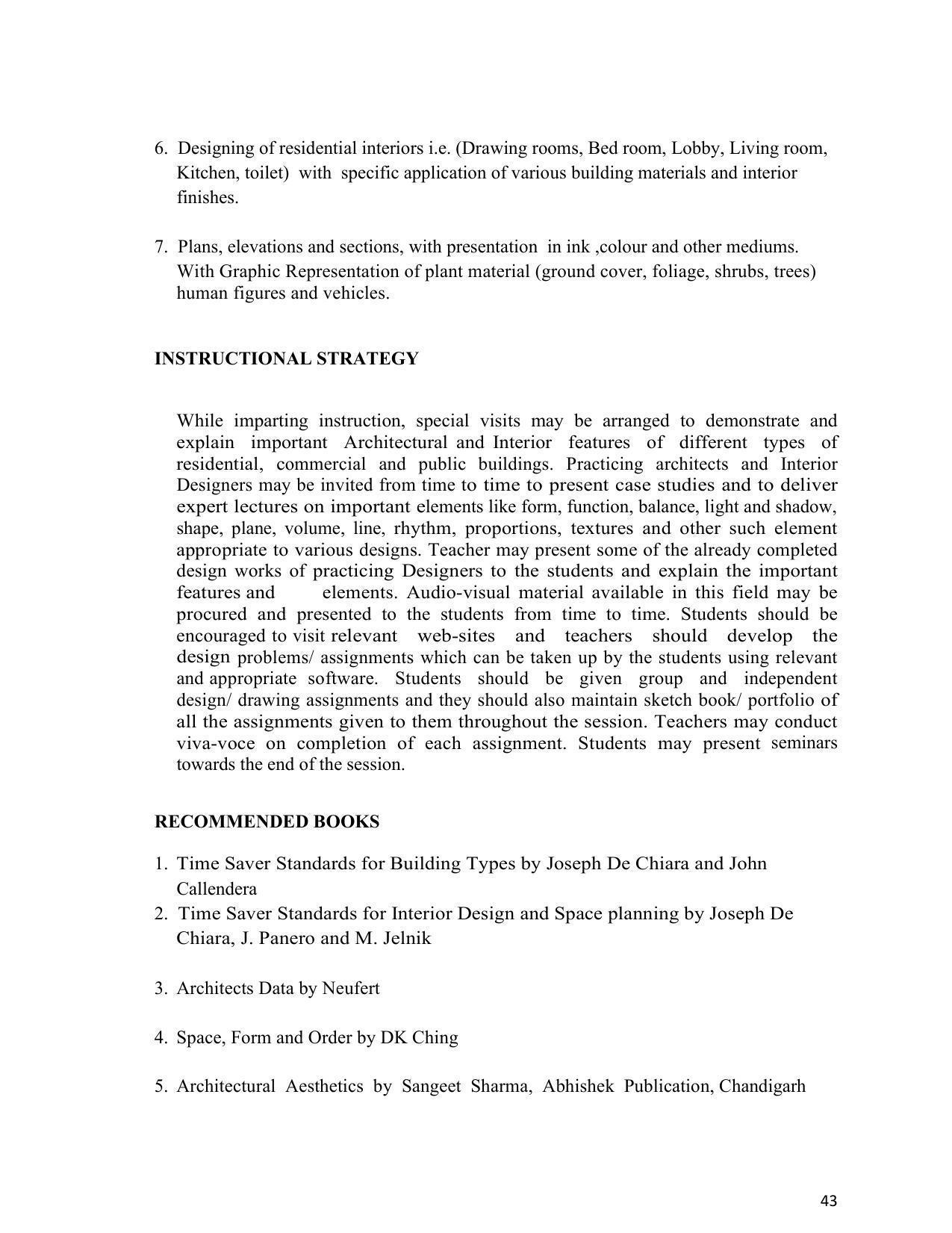 SYLLABUS FOR SEMESTER SYSTEM EFFECTIVE FROM (2021-2022) - INTERIOR DESIGN AND DECORATION - Page 47