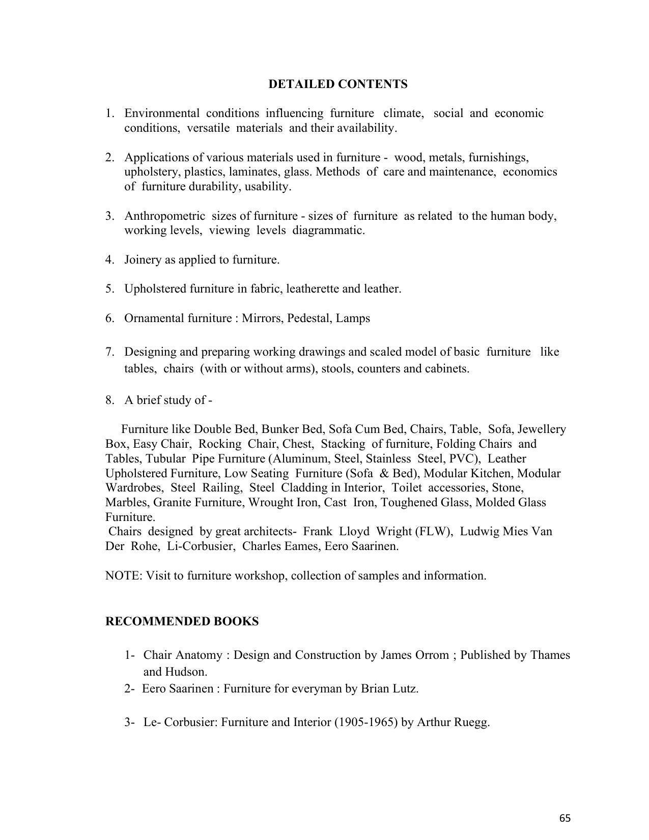 SYLLABUS FOR SEMESTER SYSTEM EFFECTIVE FROM (2021-2022) - INTERIOR DESIGN AND DECORATION - Page 69
