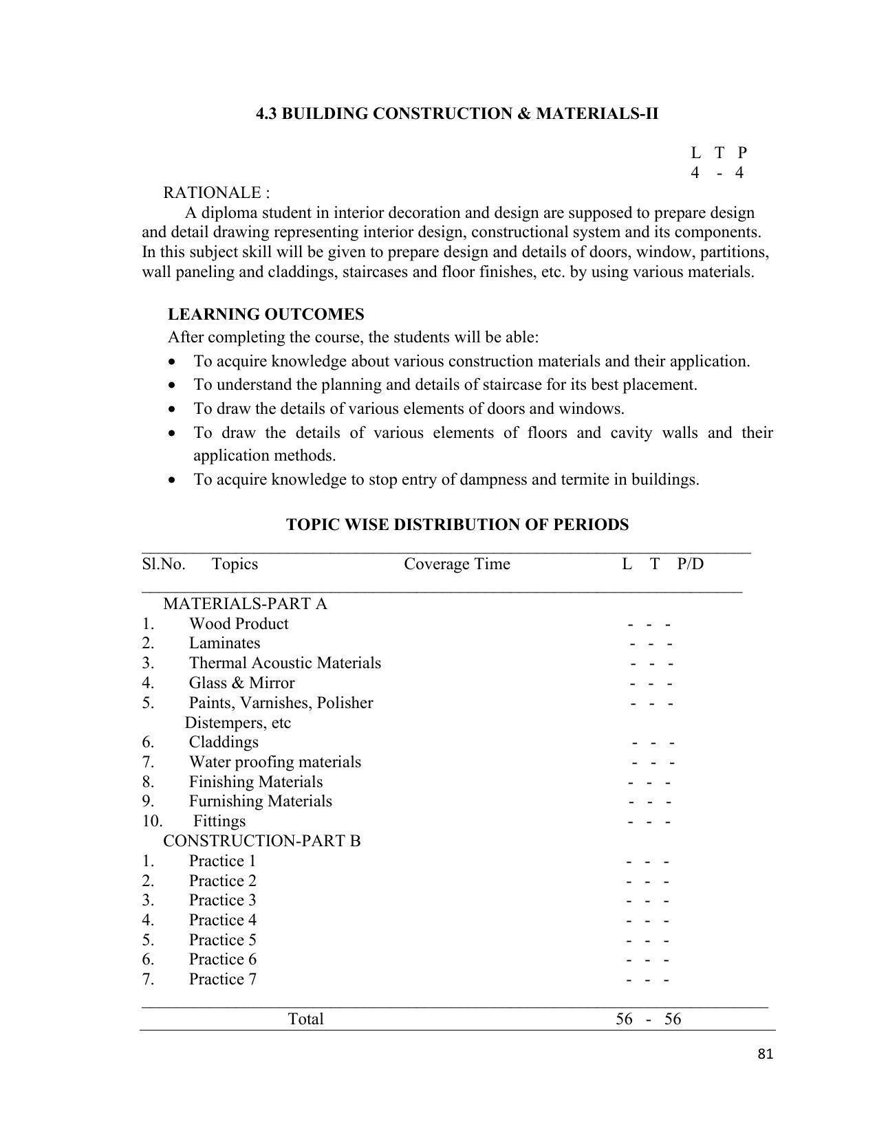 SYLLABUS FOR SEMESTER SYSTEM EFFECTIVE FROM (2021-2022) - INTERIOR DESIGN AND DECORATION - Page 85