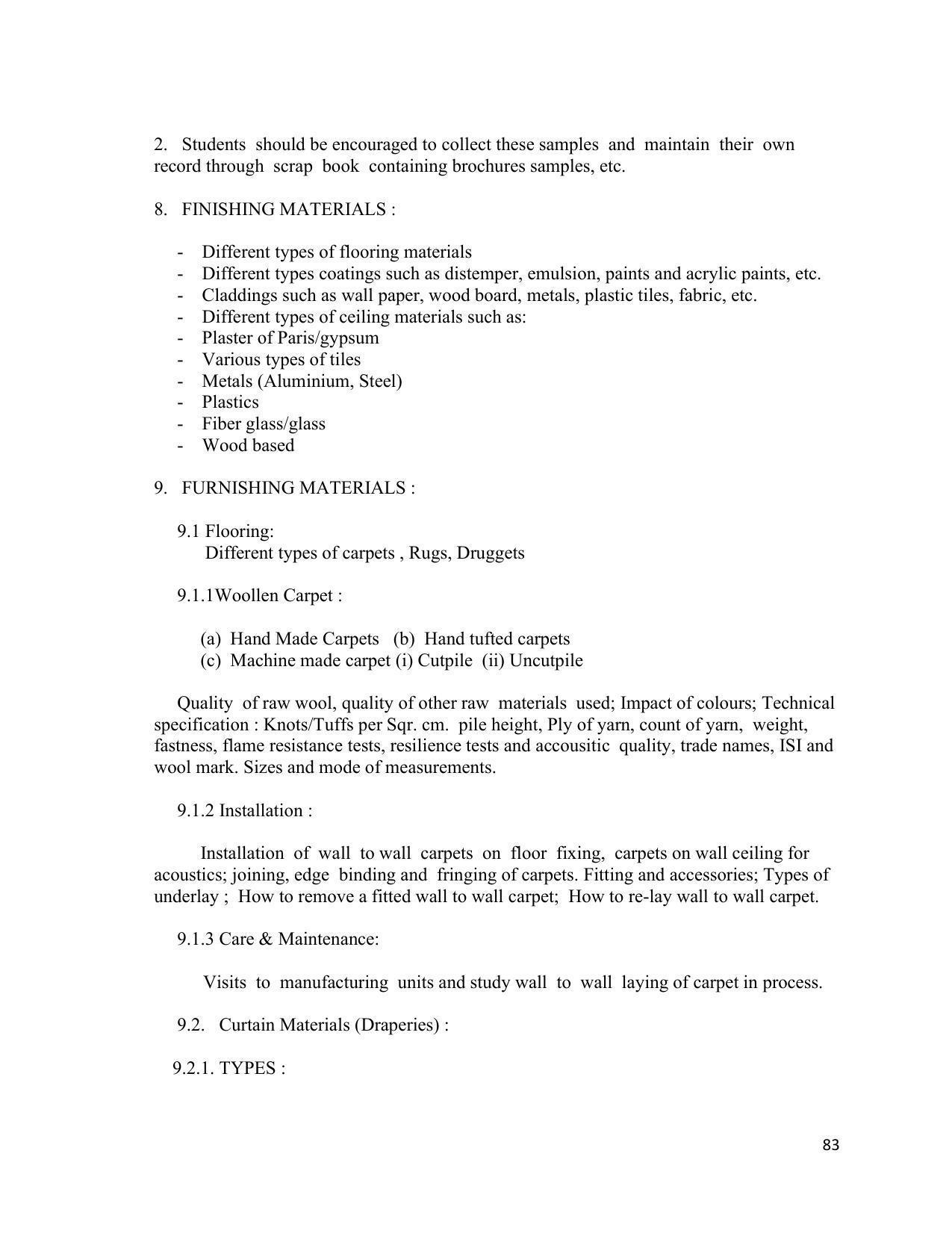SYLLABUS FOR SEMESTER SYSTEM EFFECTIVE FROM (2021-2022) - INTERIOR DESIGN AND DECORATION - Page 87
