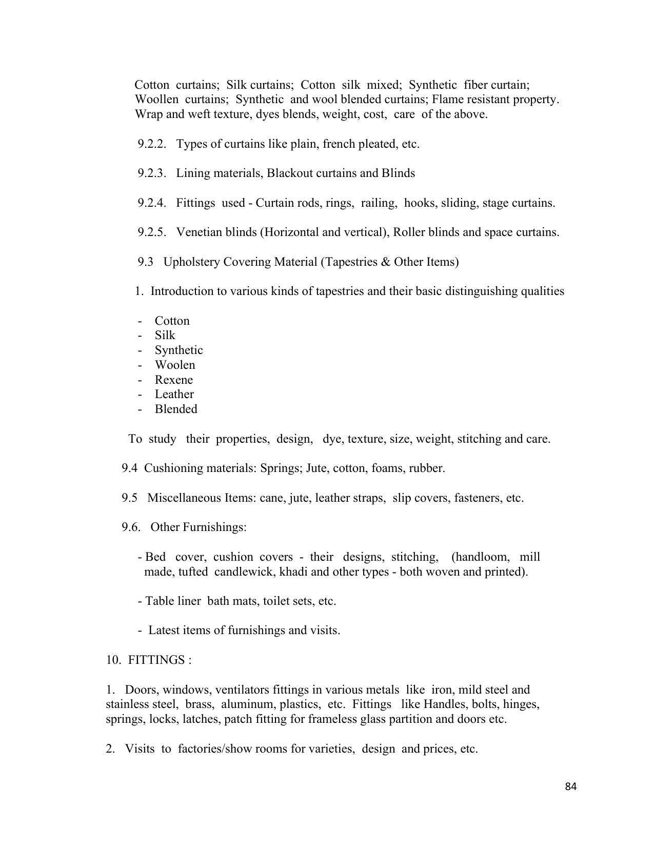 SYLLABUS FOR SEMESTER SYSTEM EFFECTIVE FROM (2021-2022) - INTERIOR DESIGN AND DECORATION - Page 88