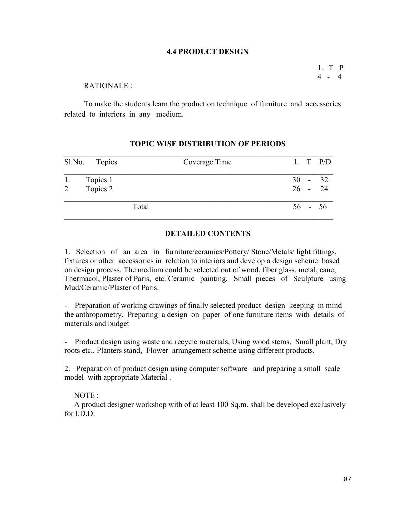SYLLABUS FOR SEMESTER SYSTEM EFFECTIVE FROM (2021-2022) - INTERIOR DESIGN AND DECORATION - Page 91
