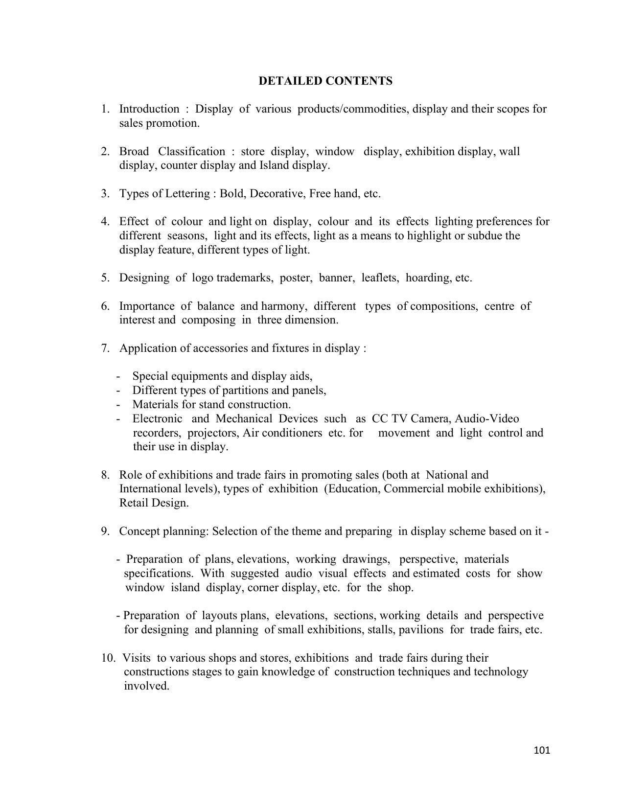 SYLLABUS FOR SEMESTER SYSTEM EFFECTIVE FROM (2021-2022) - INTERIOR DESIGN AND DECORATION - Page 105