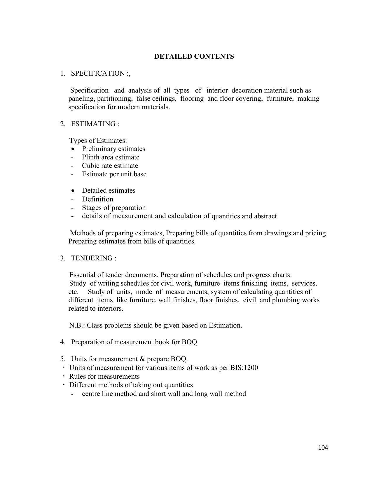 SYLLABUS FOR SEMESTER SYSTEM EFFECTIVE FROM (2021-2022) - INTERIOR DESIGN AND DECORATION - Page 108