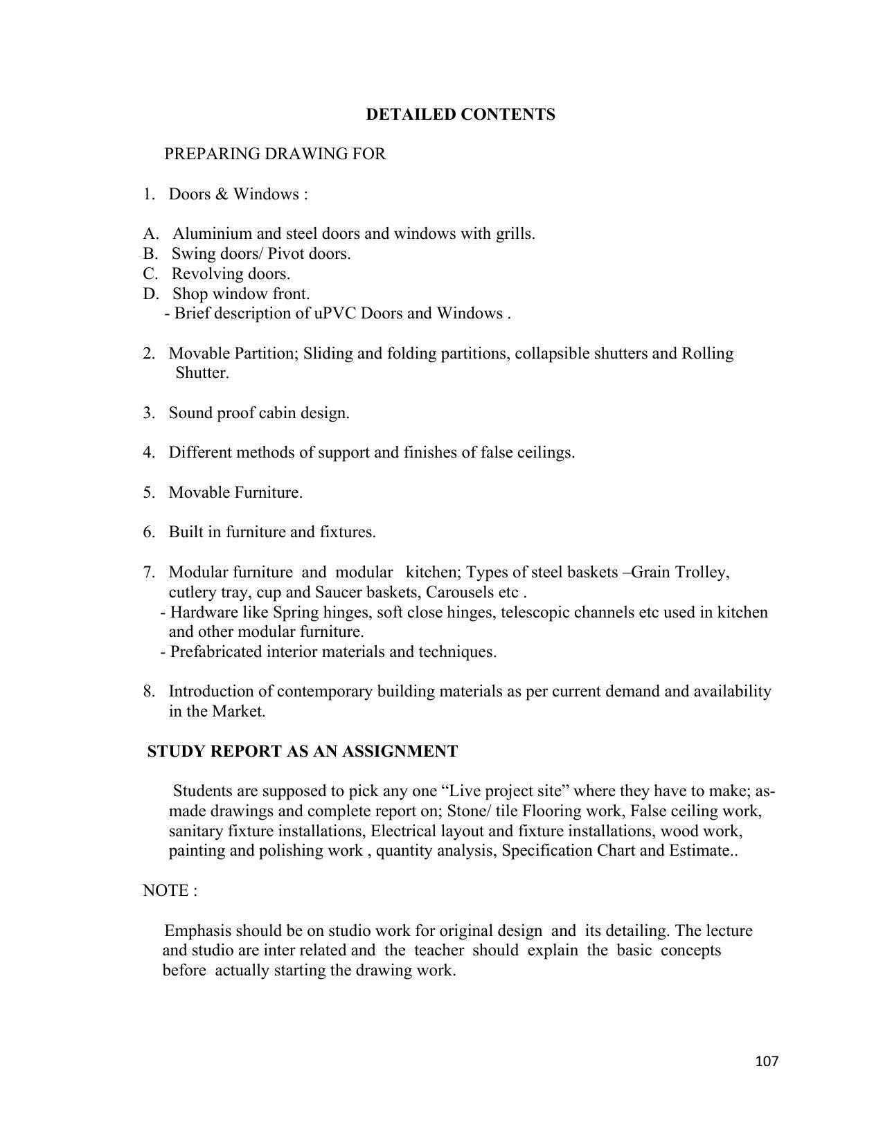 SYLLABUS FOR SEMESTER SYSTEM EFFECTIVE FROM (2021-2022) - INTERIOR DESIGN AND DECORATION - Page 111