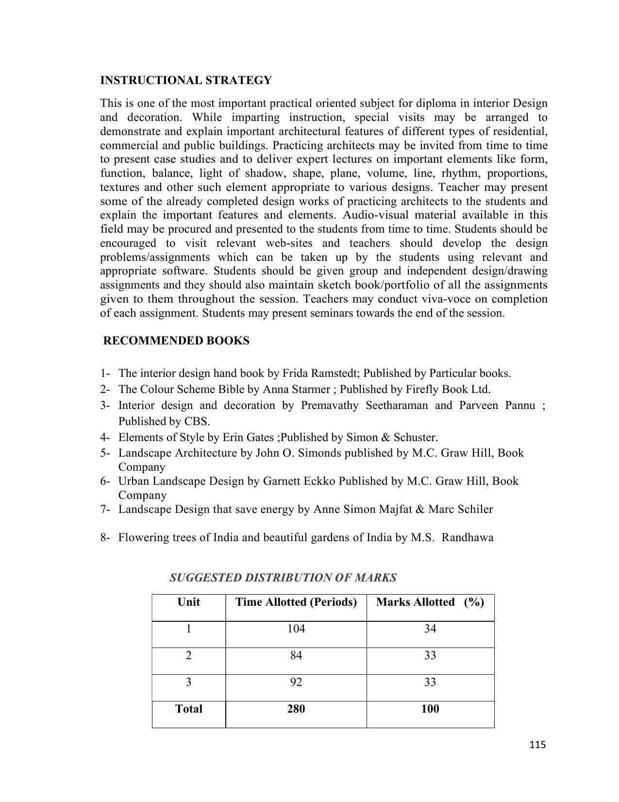 SYLLABUS FOR SEMESTER SYSTEM EFFECTIVE FROM (2021-2022) - INTERIOR DESIGN AND DECORATION - Page 119