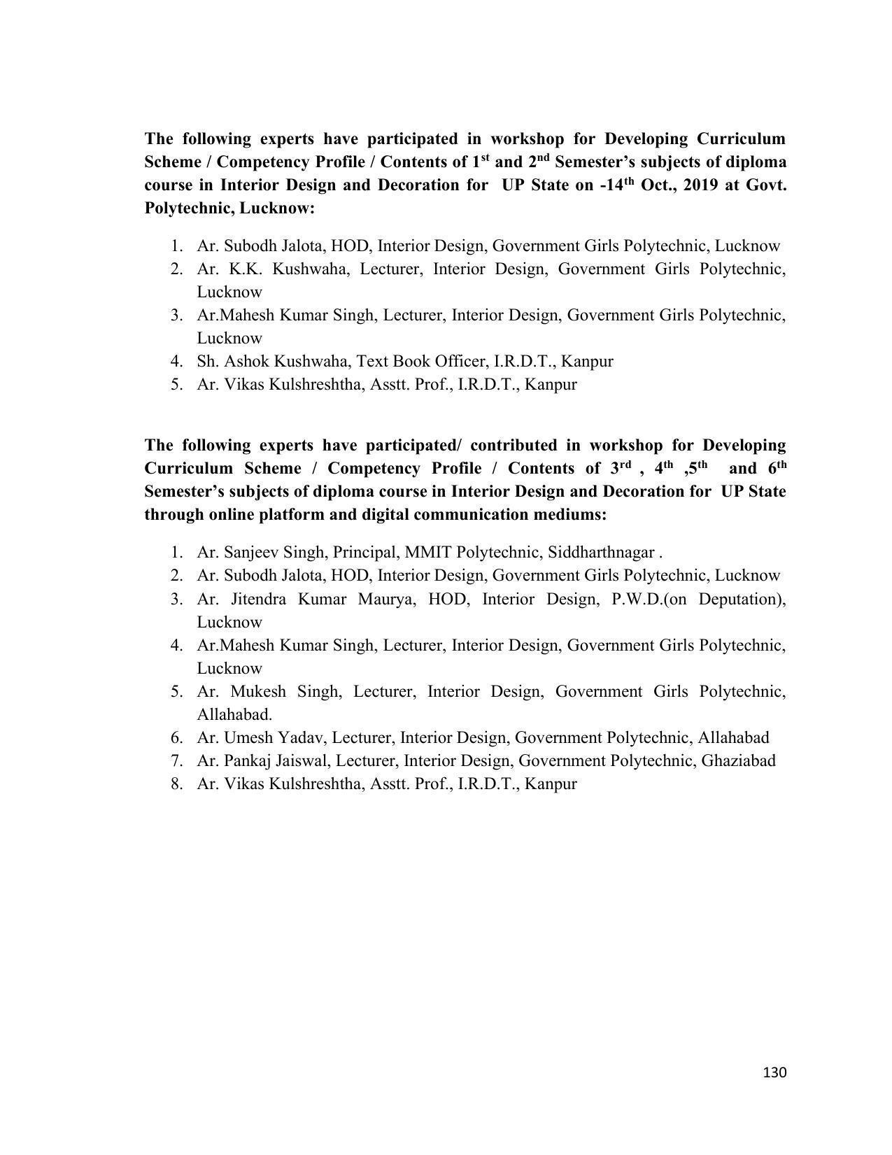 SYLLABUS FOR SEMESTER SYSTEM EFFECTIVE FROM (2021-2022) - INTERIOR DESIGN AND DECORATION - Page 134