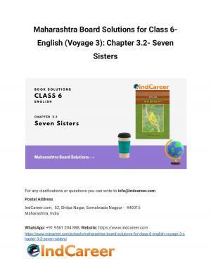 Maharashtra Board Solutions for Class 6- English (Voyage 3): Chapter 3.2- Seven Sisters