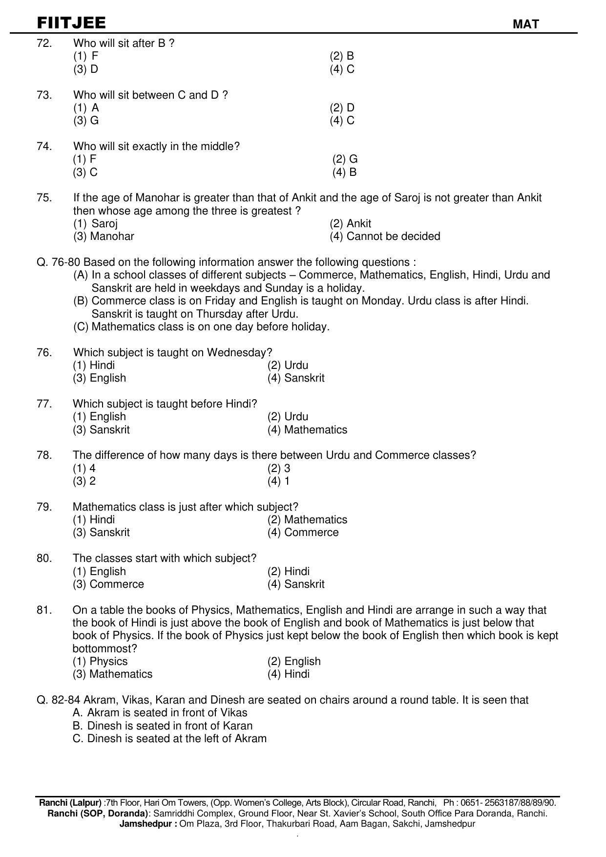 Jharkhand (JAC) NTSE (MAT) 2020-21 Question Paper - Page 9
