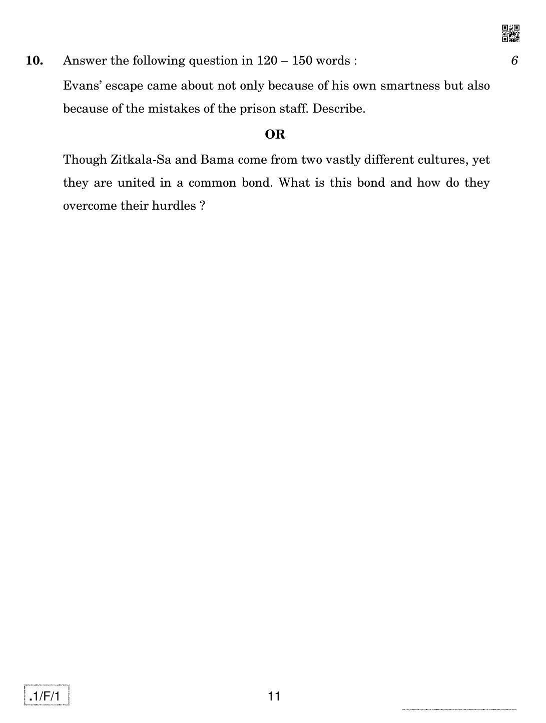 CBSE Class 12 1-C-1 English Core 2020 Compartment Question Paper - Page 11
