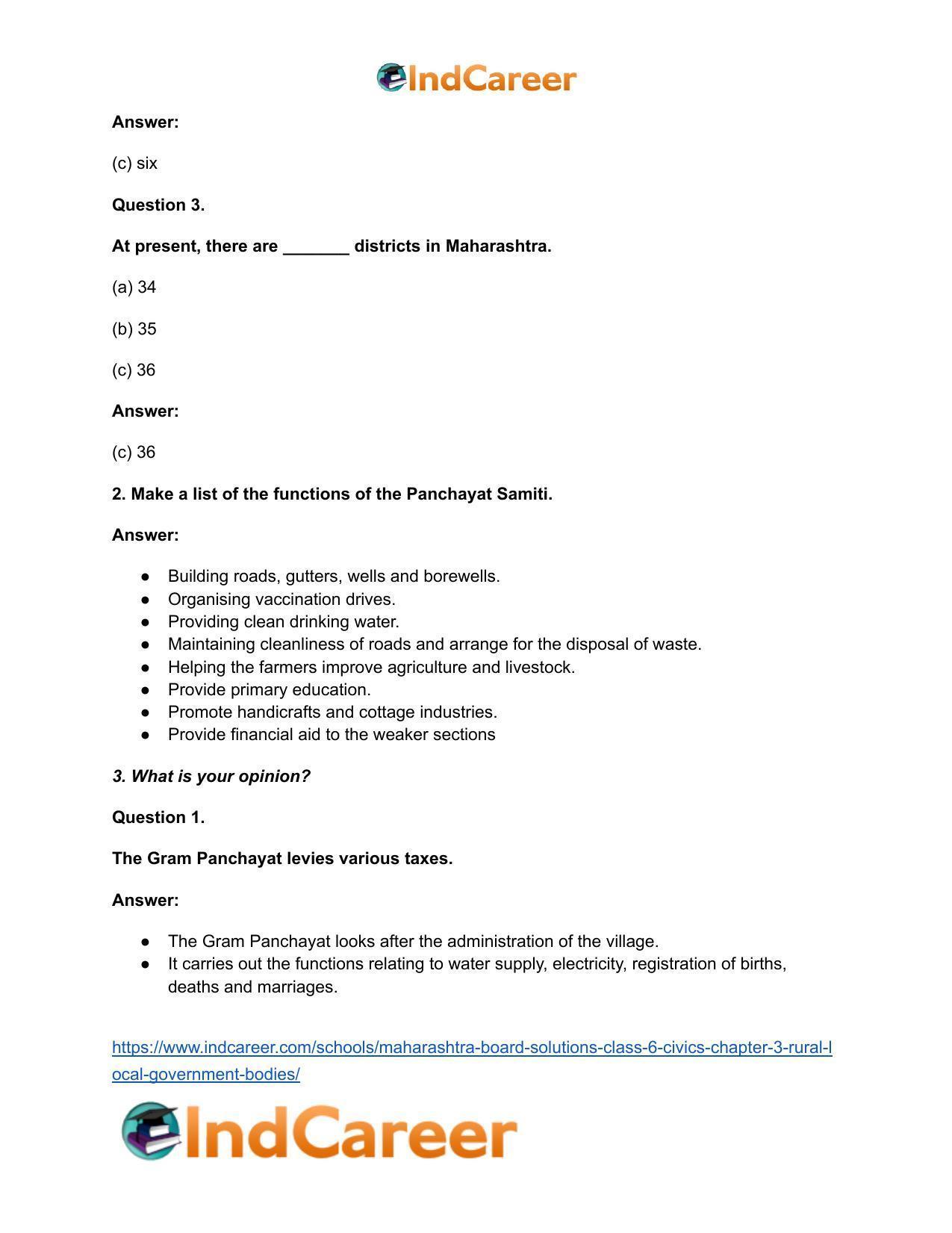 Maharashtra Board Solutions Class 6-Civics: Chapter 3- Rural Local Government Bodies - Page 3