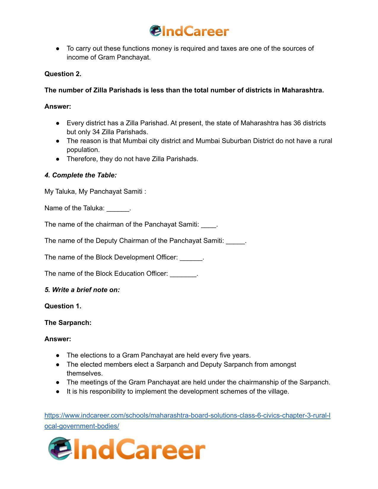 Maharashtra Board Solutions Class 6-Civics: Chapter 3- Rural Local Government Bodies - Page 4